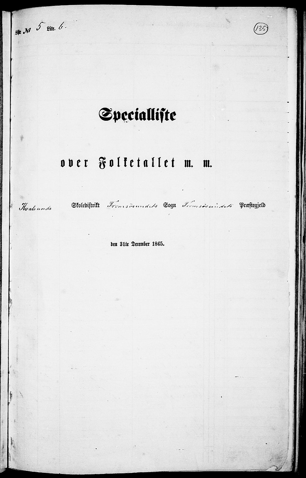 RA, Folketelling 1865 for 1934P Tromsøysund prestegjeld, 1865, s. 113