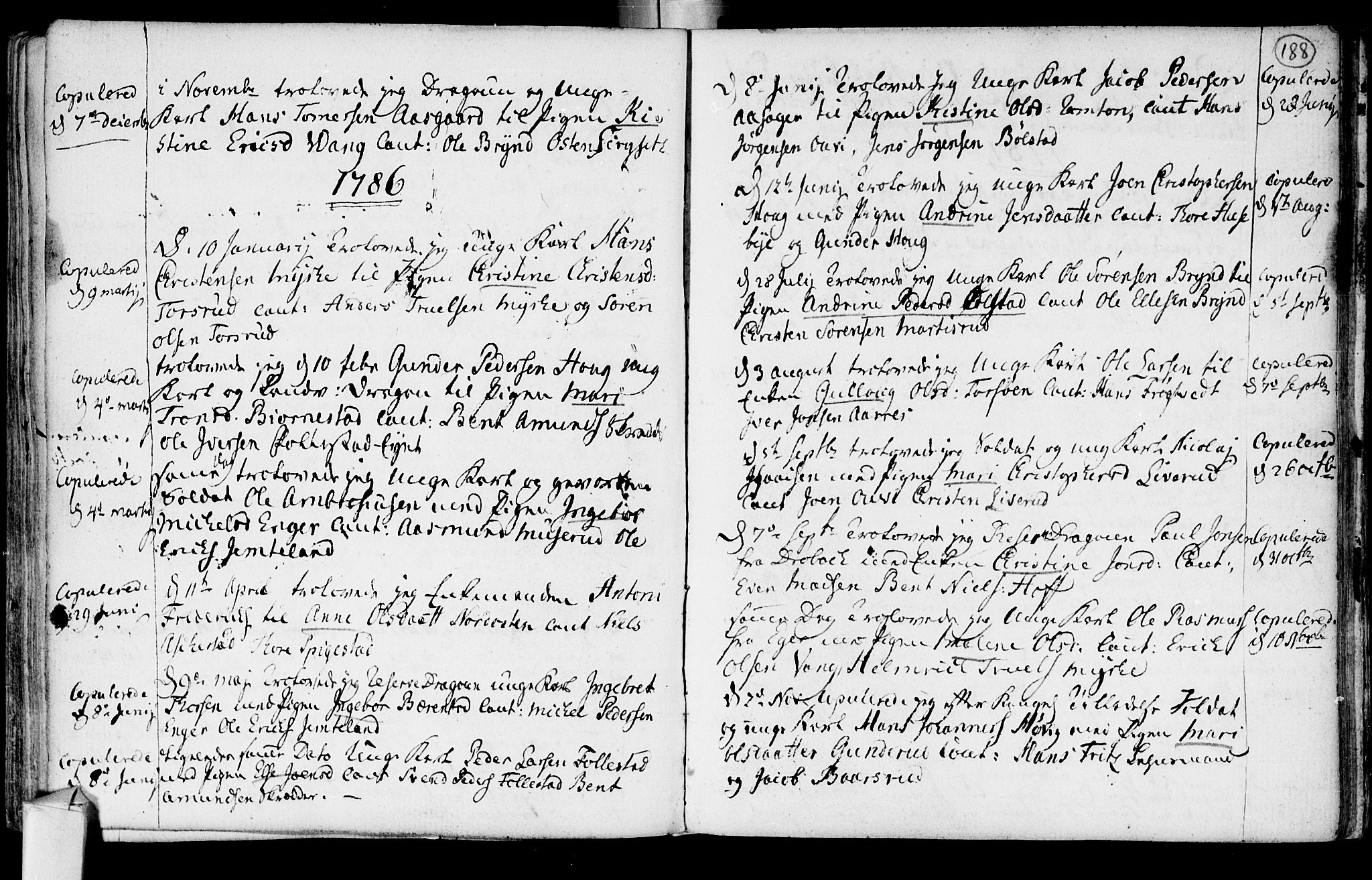 Røyken kirkebøker, AV/SAKO-A-241/F/Fa/L0003: Ministerialbok nr. 3, 1782-1813, s. 188