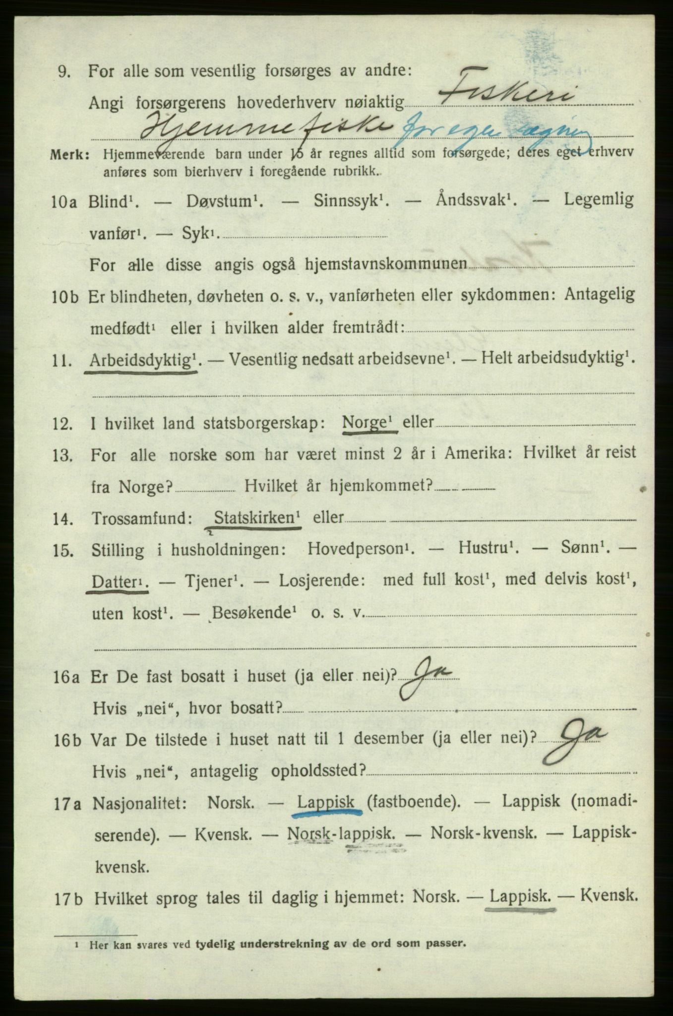 SATØ, Folketelling 1920 for 2017 Kvalsund herred, 1920, s. 2107