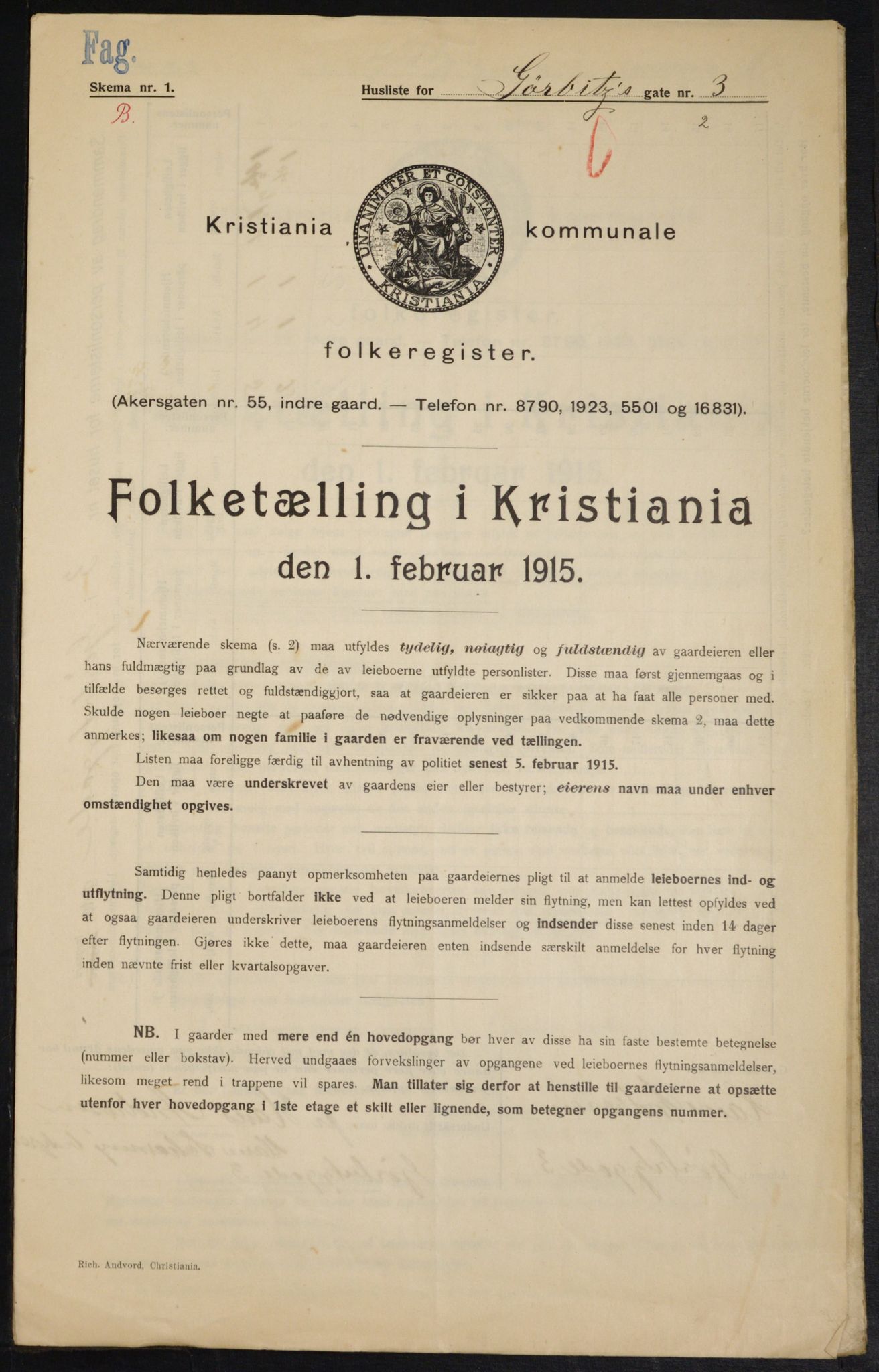 OBA, Kommunal folketelling 1.2.1915 for Kristiania, 1915, s. 32294
