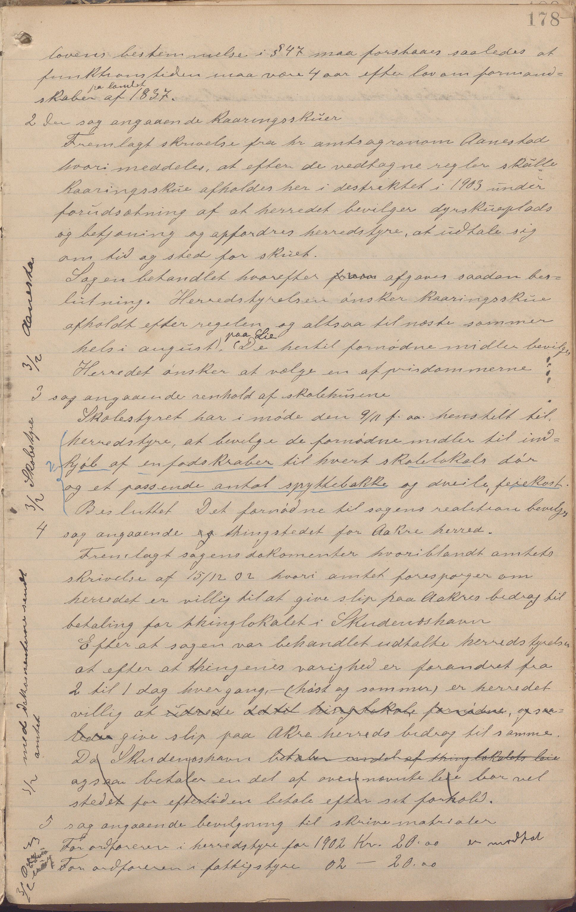 Skudenes kommune - Formannskapet, IKAR/A-294/Aa/L0002: Møtebok, 1888-1908, s. 178a