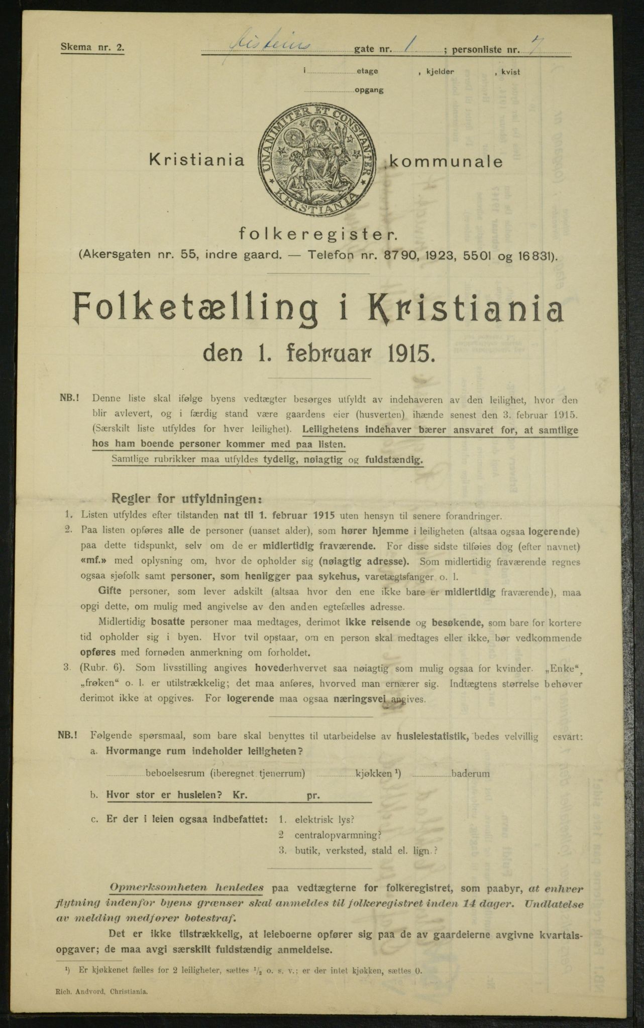 OBA, Kommunal folketelling 1.2.1915 for Kristiania, 1915, s. 130847