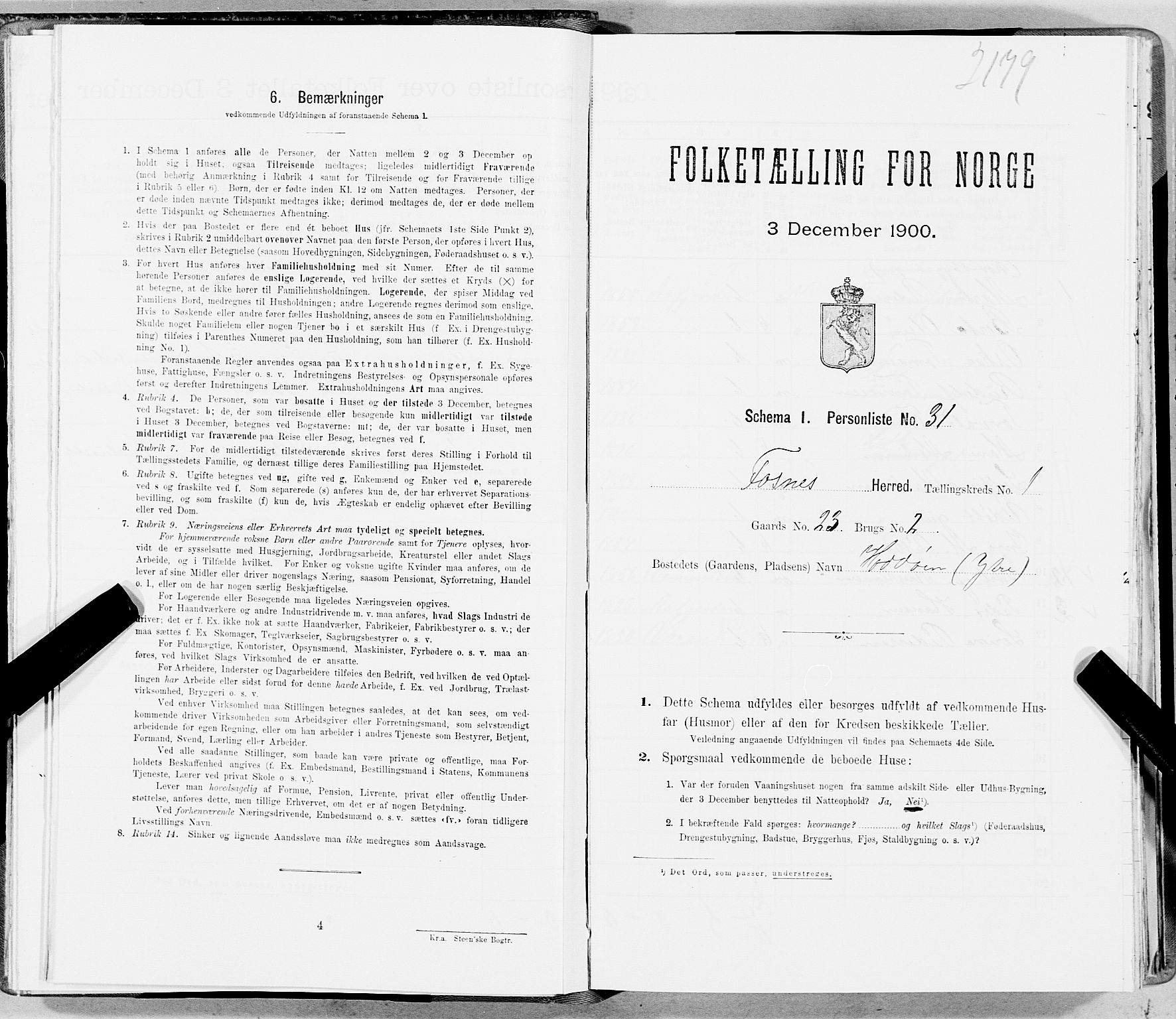 SAT, Folketelling 1900 for 1748 Fosnes herred, 1900, s. 114