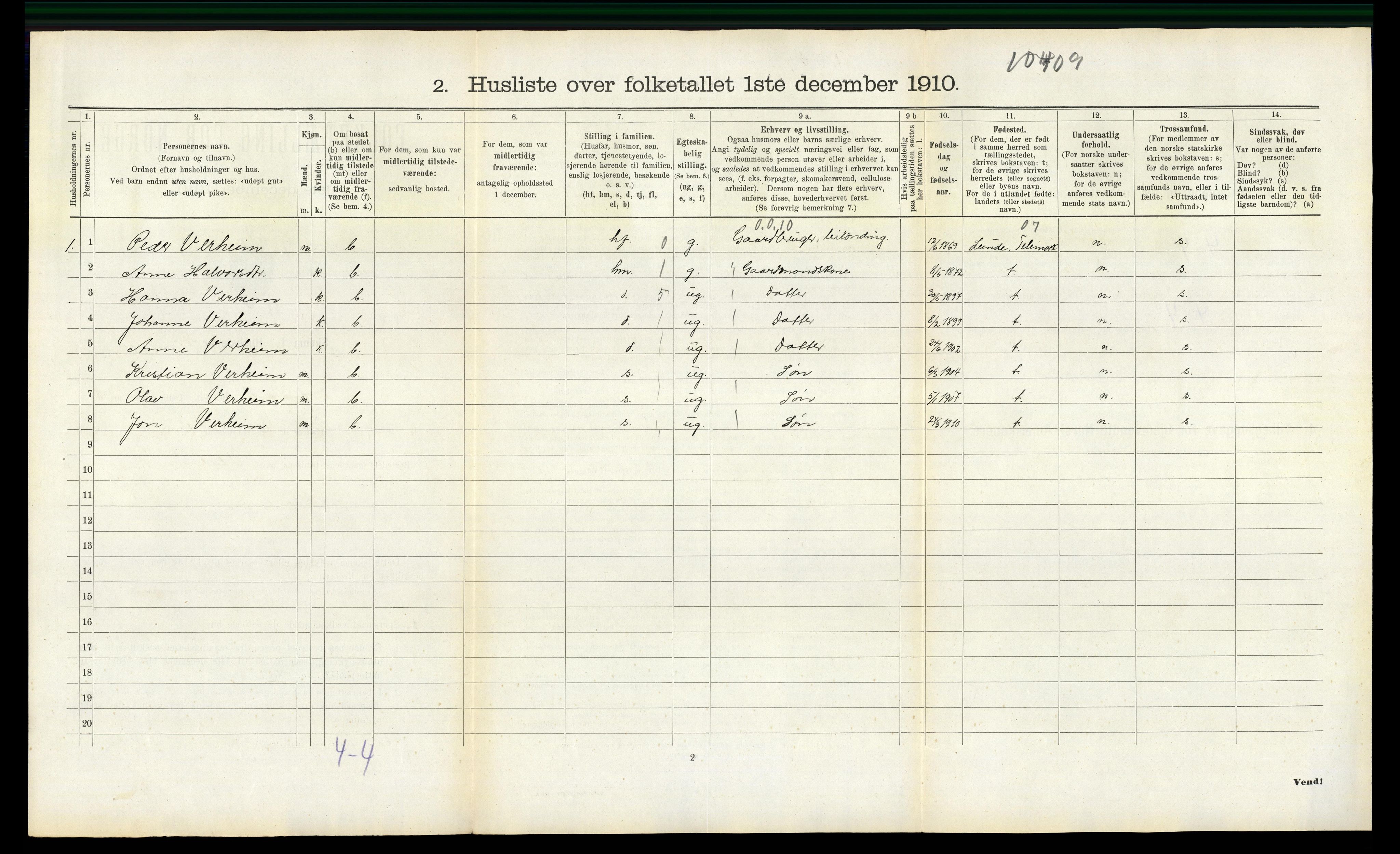 RA, Folketelling 1910 for 0817 Drangedal herred, 1910, s. 742