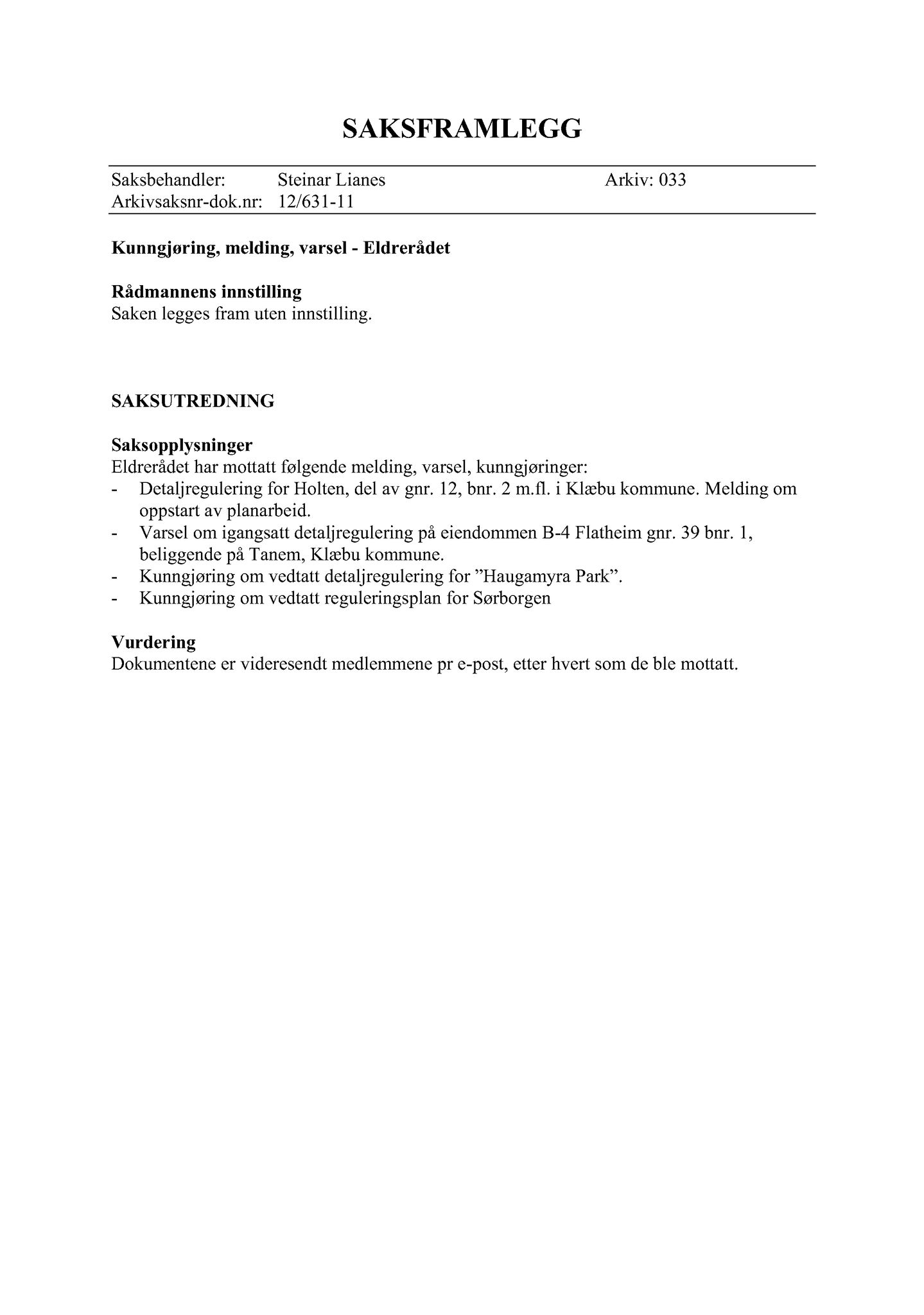 Klæbu Kommune, TRKO/KK/07-ER/L002: Eldrerådet - Møtedokumenter, 2012, s. 95