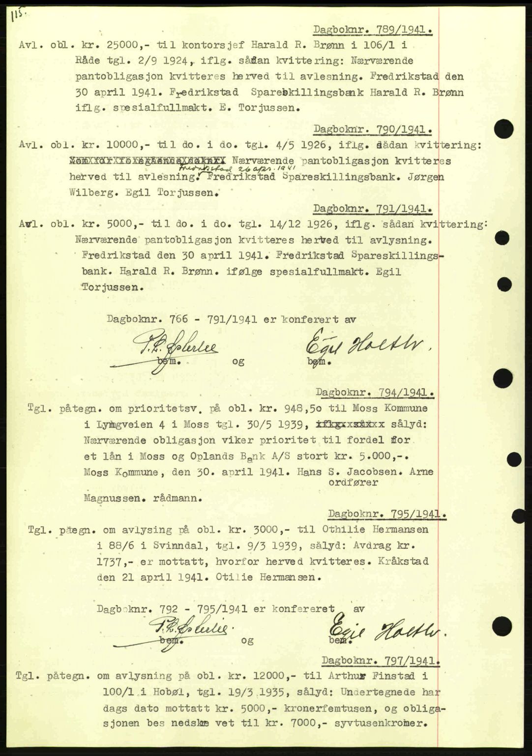 Moss sorenskriveri, SAO/A-10168: Pantebok nr. B10, 1940-1941, Dagboknr: 789/1941