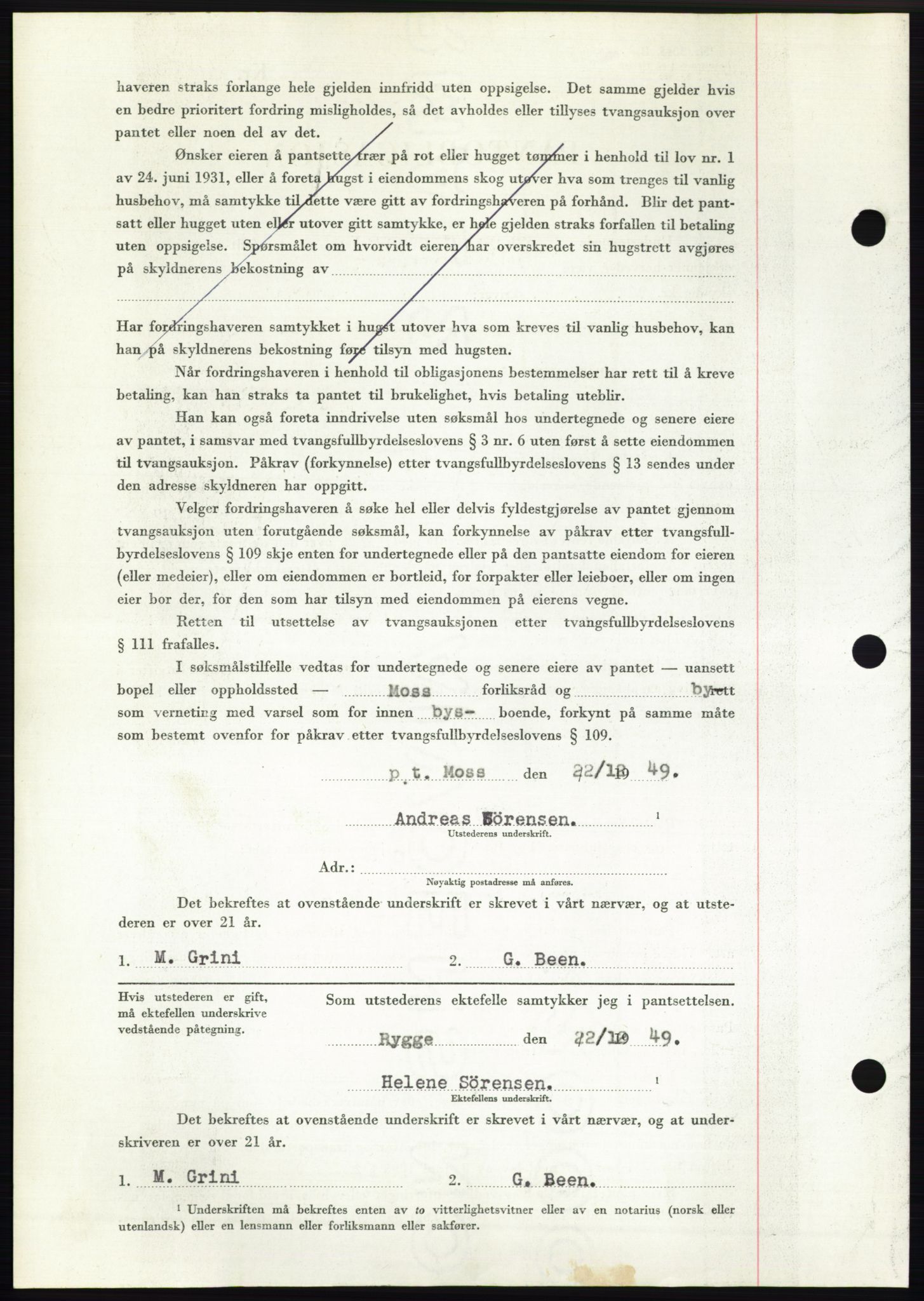 Moss sorenskriveri, SAO/A-10168: Pantebok nr. B23, 1949-1950, Dagboknr: 4156/1949