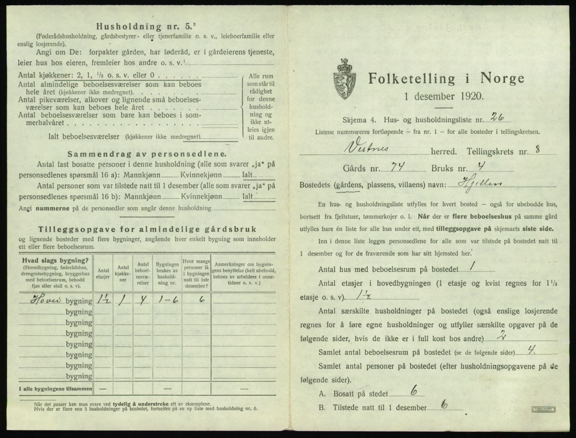 SAT, Folketelling 1920 for 1535 Vestnes herred, 1920, s. 917