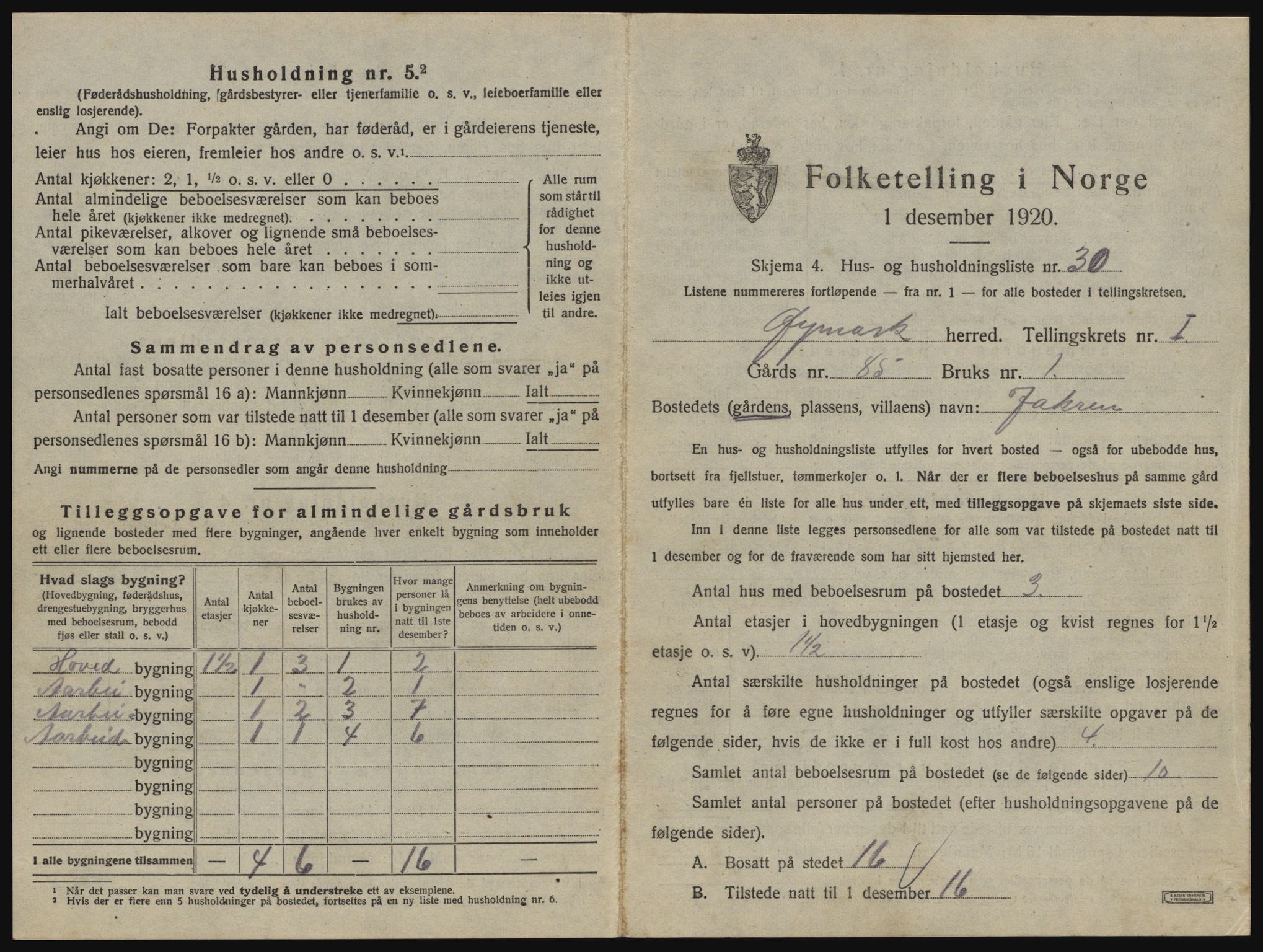 SAO, Folketelling 1920 for 0119 Øymark herred, 1920, s. 65