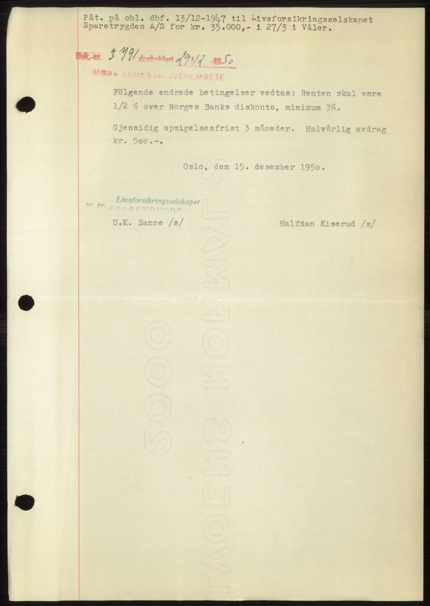 Moss sorenskriveri, SAO/A-10168: Pantebok nr. B25, 1950-1950, Dagboknr: 3791/1950