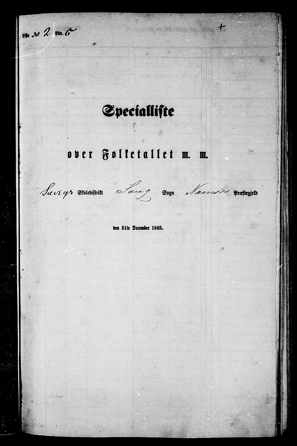 RA, Folketelling 1865 for 1745L Namsos prestegjeld, Vemundvik sokn og Sævik sokn, 1865, s. 73