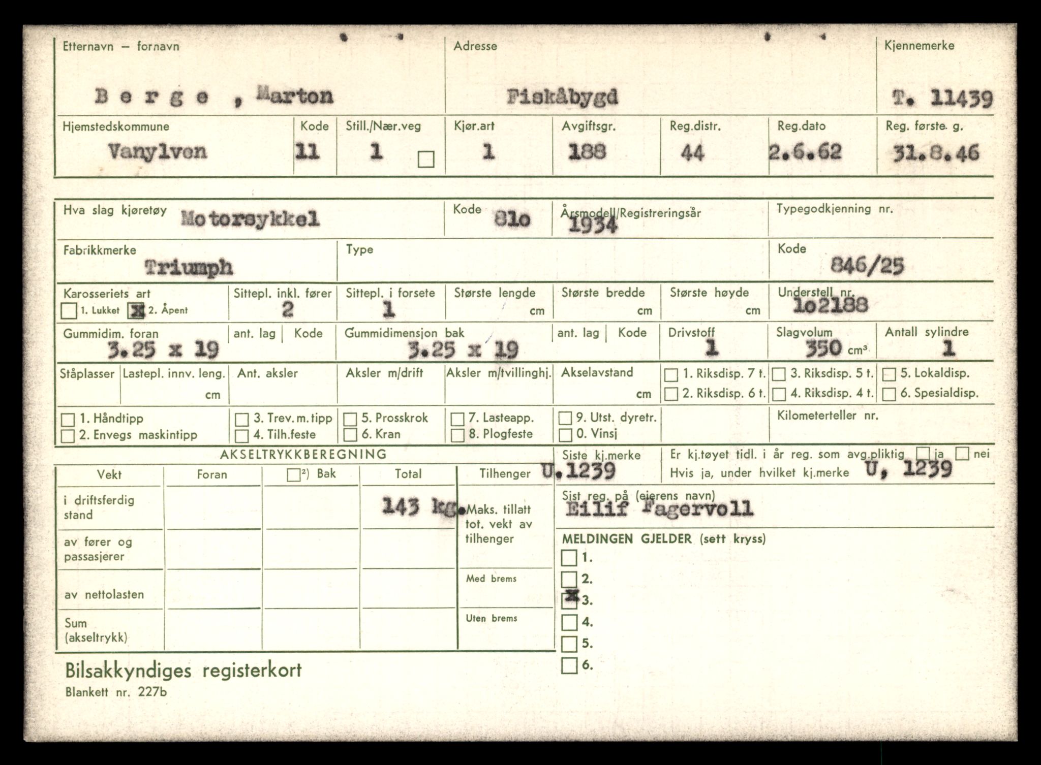 Møre og Romsdal vegkontor - Ålesund trafikkstasjon, AV/SAT-A-4099/F/Fe/L0029: Registreringskort for kjøretøy T 11430 - T 11619, 1927-1998, s. 173