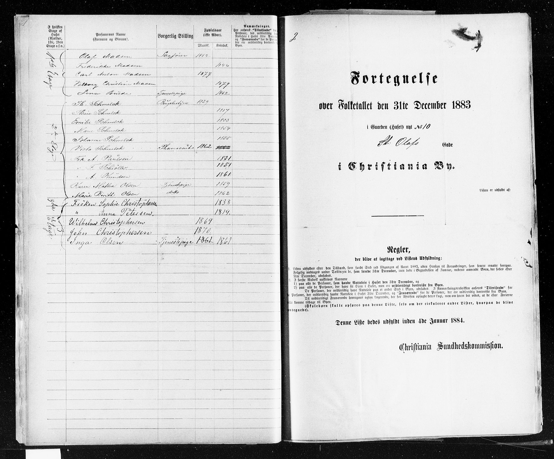 OBA, Kommunal folketelling 31.12.1883 for Kristiania kjøpstad, 1883, s. 4270