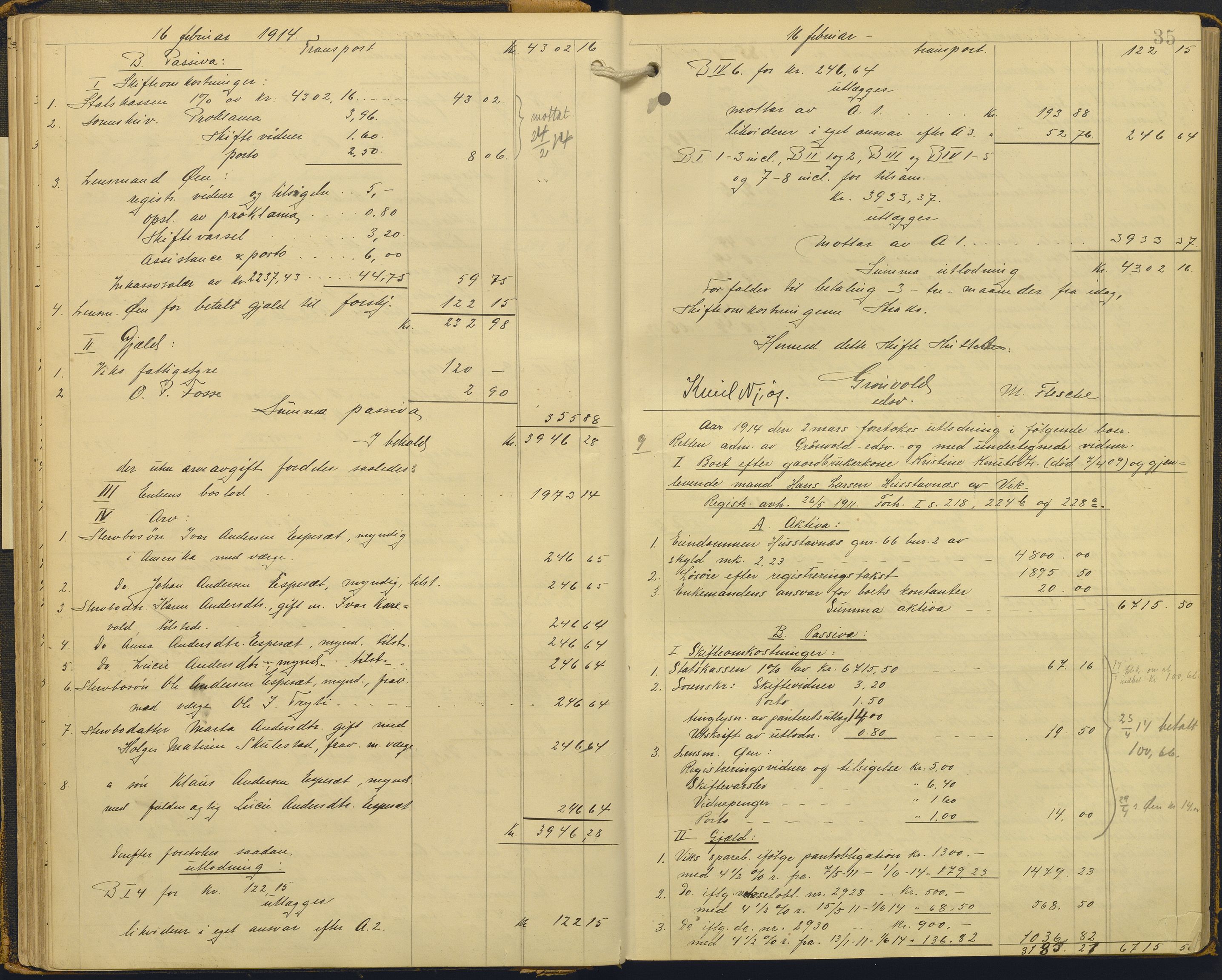 Ytre Sogn tingrett, AV/SAB-A-2601/1/H/Hc/L0006: Skifteutlodningsprotokoll, 1911-1919, s. 34b-35a