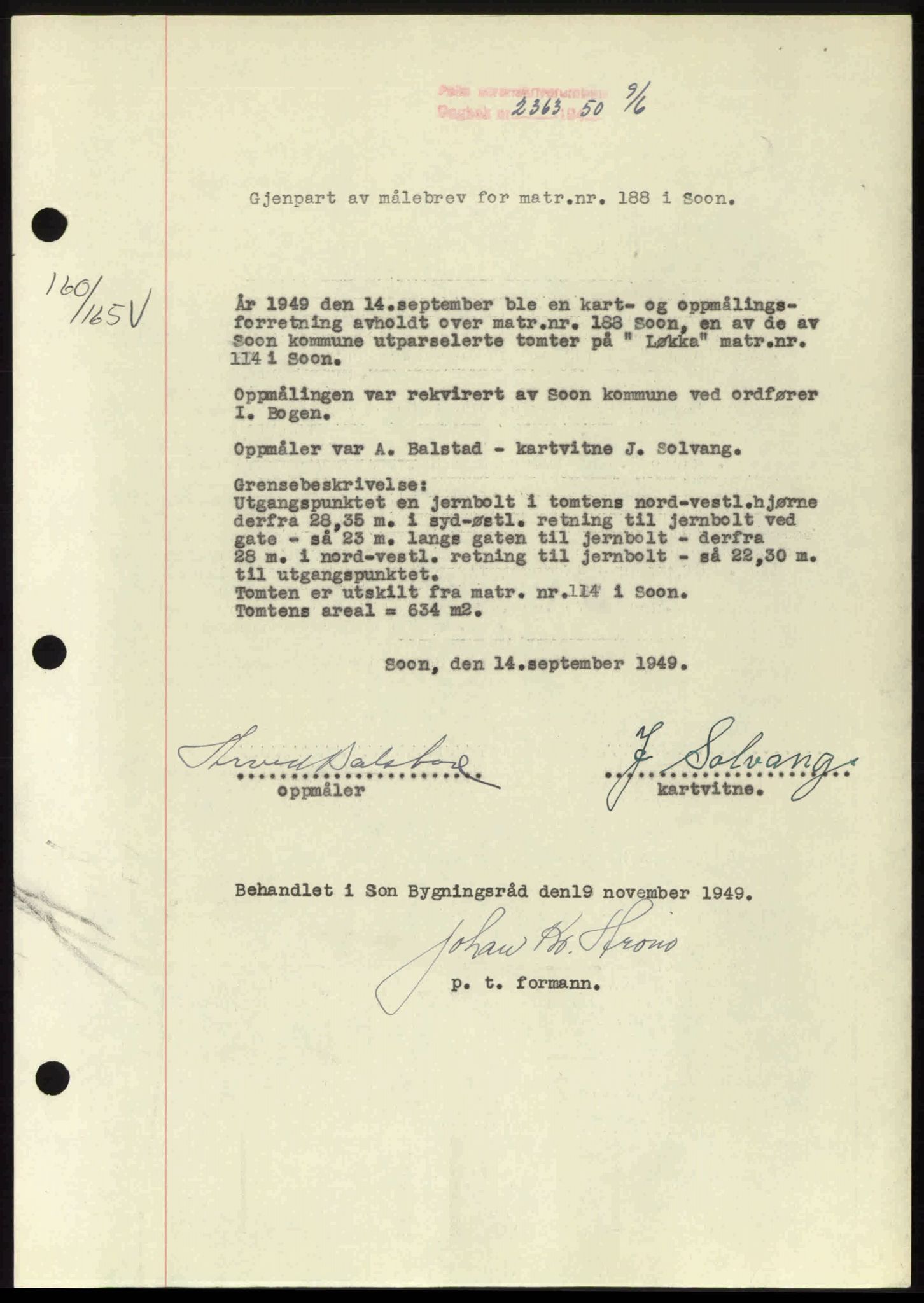 Follo sorenskriveri, SAO/A-10274/G/Ga/Gaa/L0092: Pantebok nr. I 92, 1950-1950, Dagboknr: 2363/1950