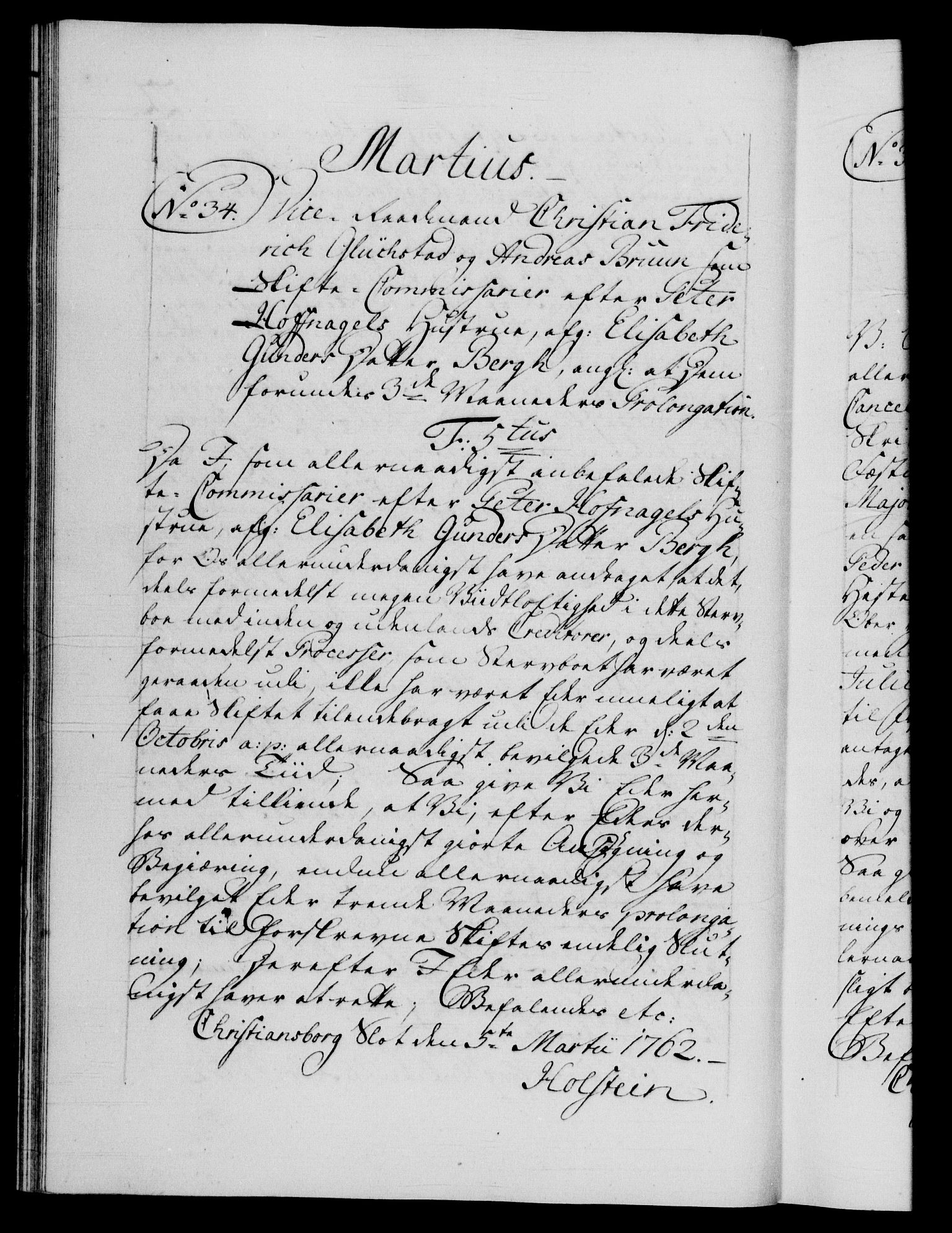 Danske Kanselli 1572-1799, AV/RA-EA-3023/F/Fc/Fca/Fcab/L0037: Norske tegnelser, 1762-1766, s. 22b
