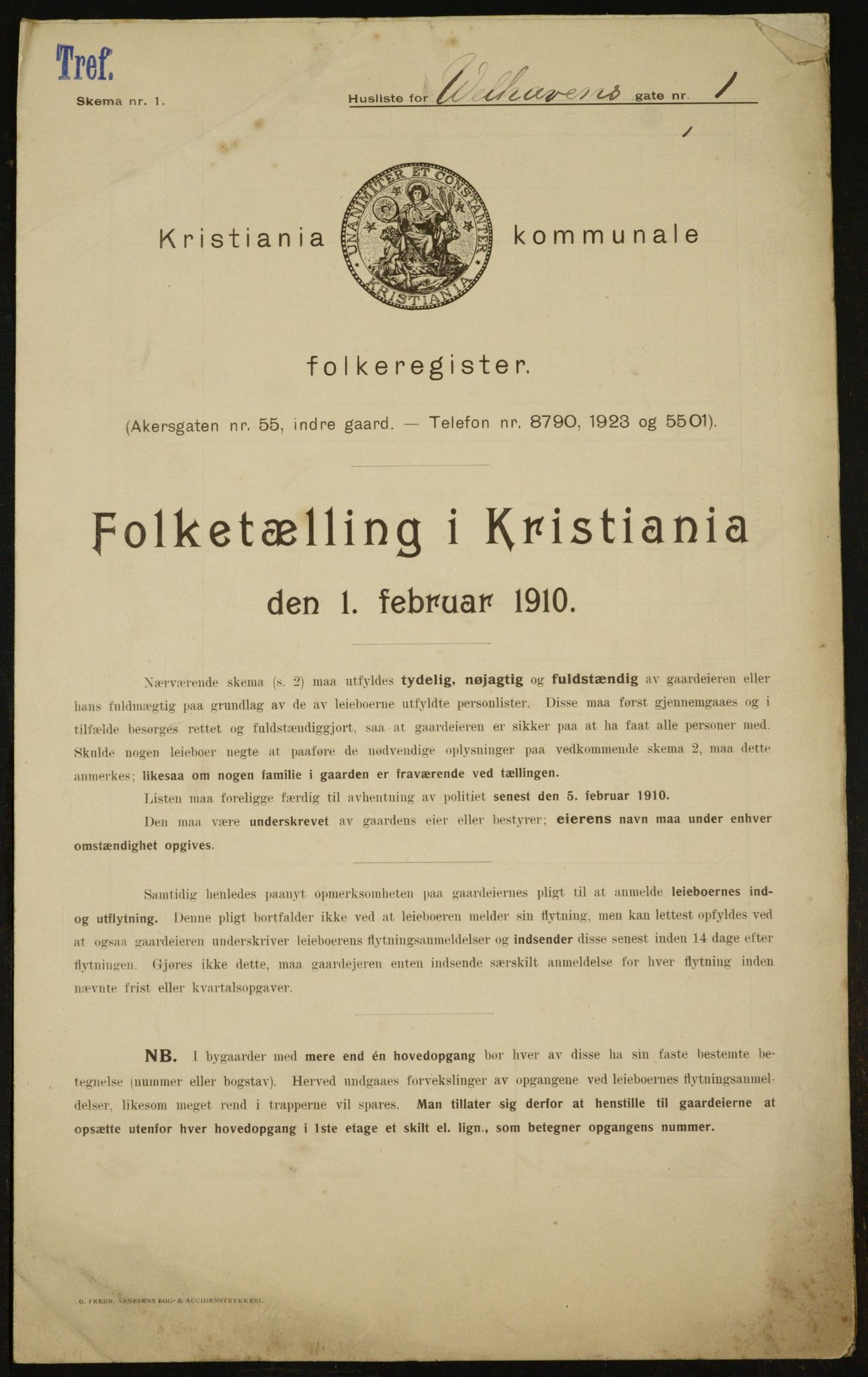 OBA, Kommunal folketelling 1.2.1910 for Kristiania, 1910, s. 120732