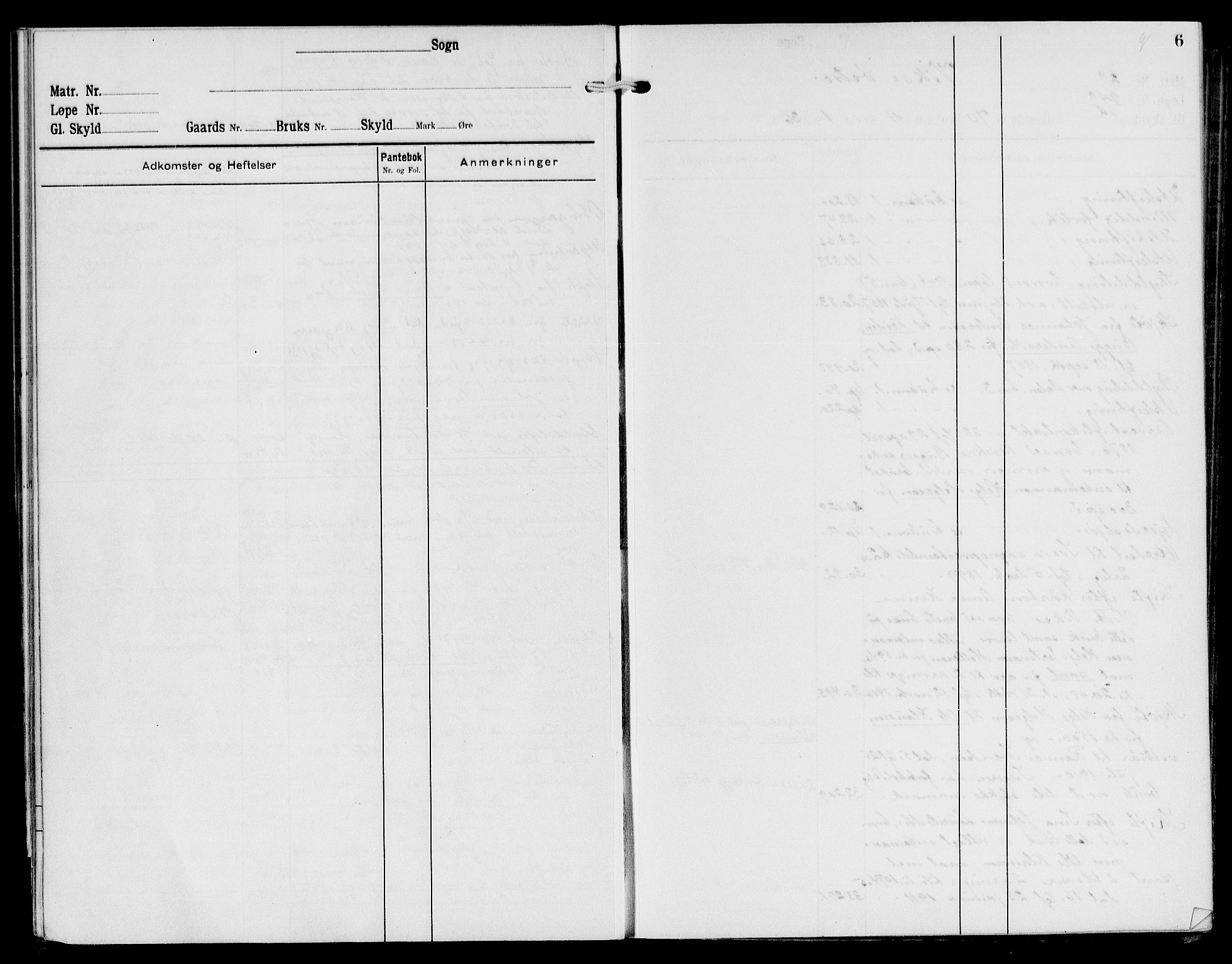 Sunnhordland sorenskrivar, AV/SAB-A-2401/1/G/Ga/Gak/L0007: Panteregister nr. II.A.k.7, 1921-1956, s. 6