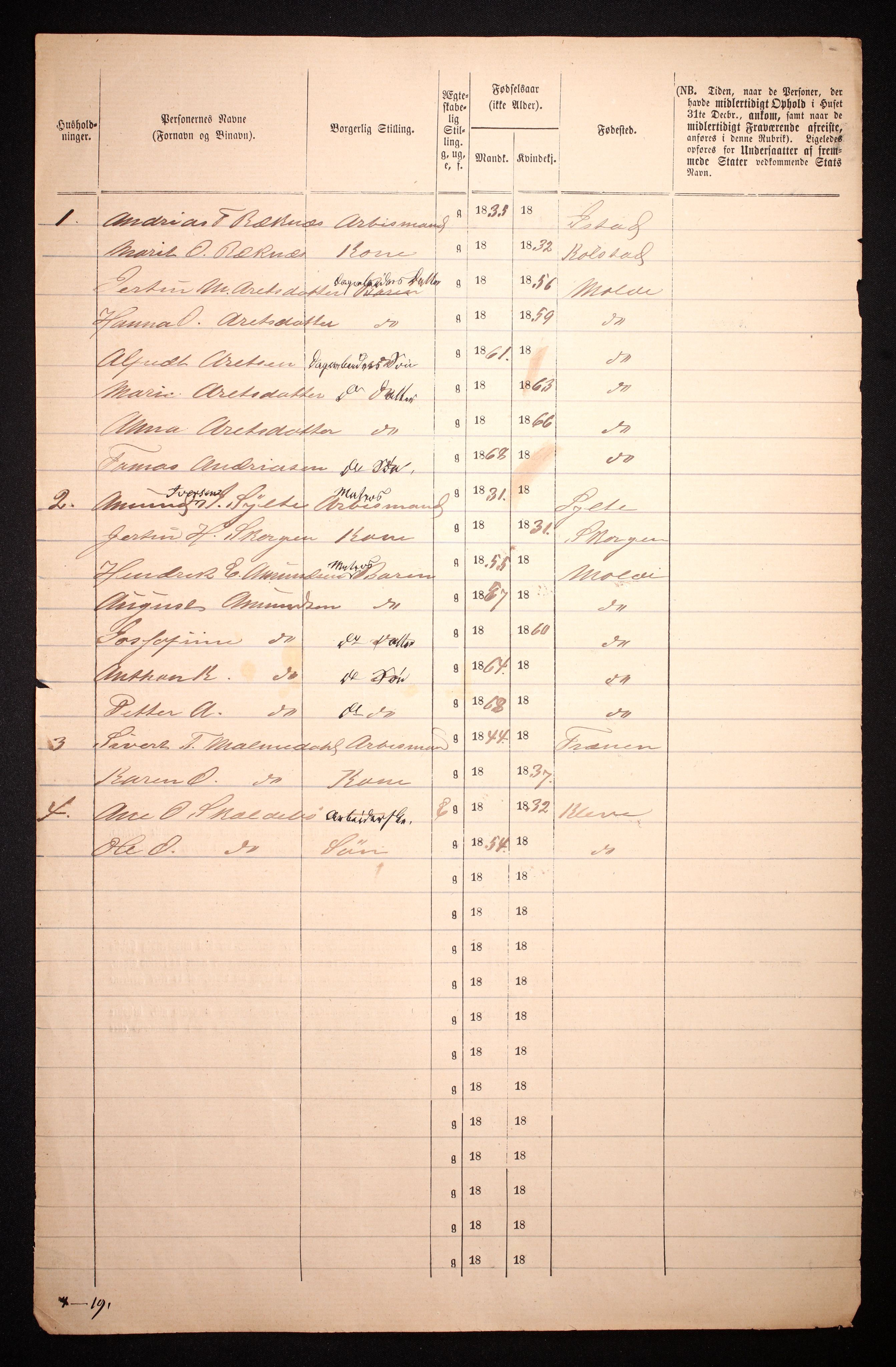 RA, Folketelling 1870 for 1502 Molde kjøpstad, 1870, s. 10