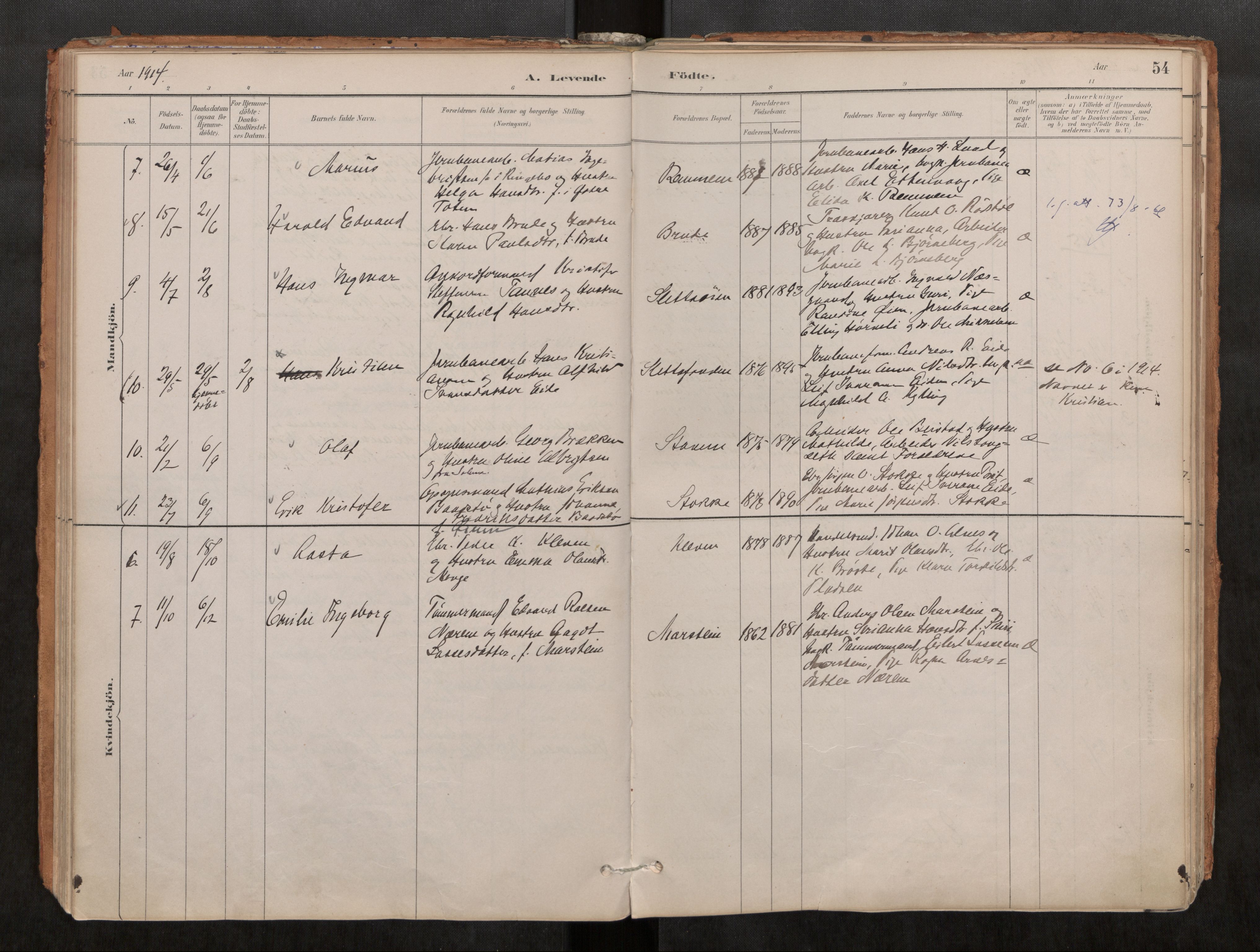 Ministerialprotokoller, klokkerbøker og fødselsregistre - Møre og Romsdal, AV/SAT-A-1454/546/L0599: Ministerialbok nr. 546A03, 1882-1920, s. 54