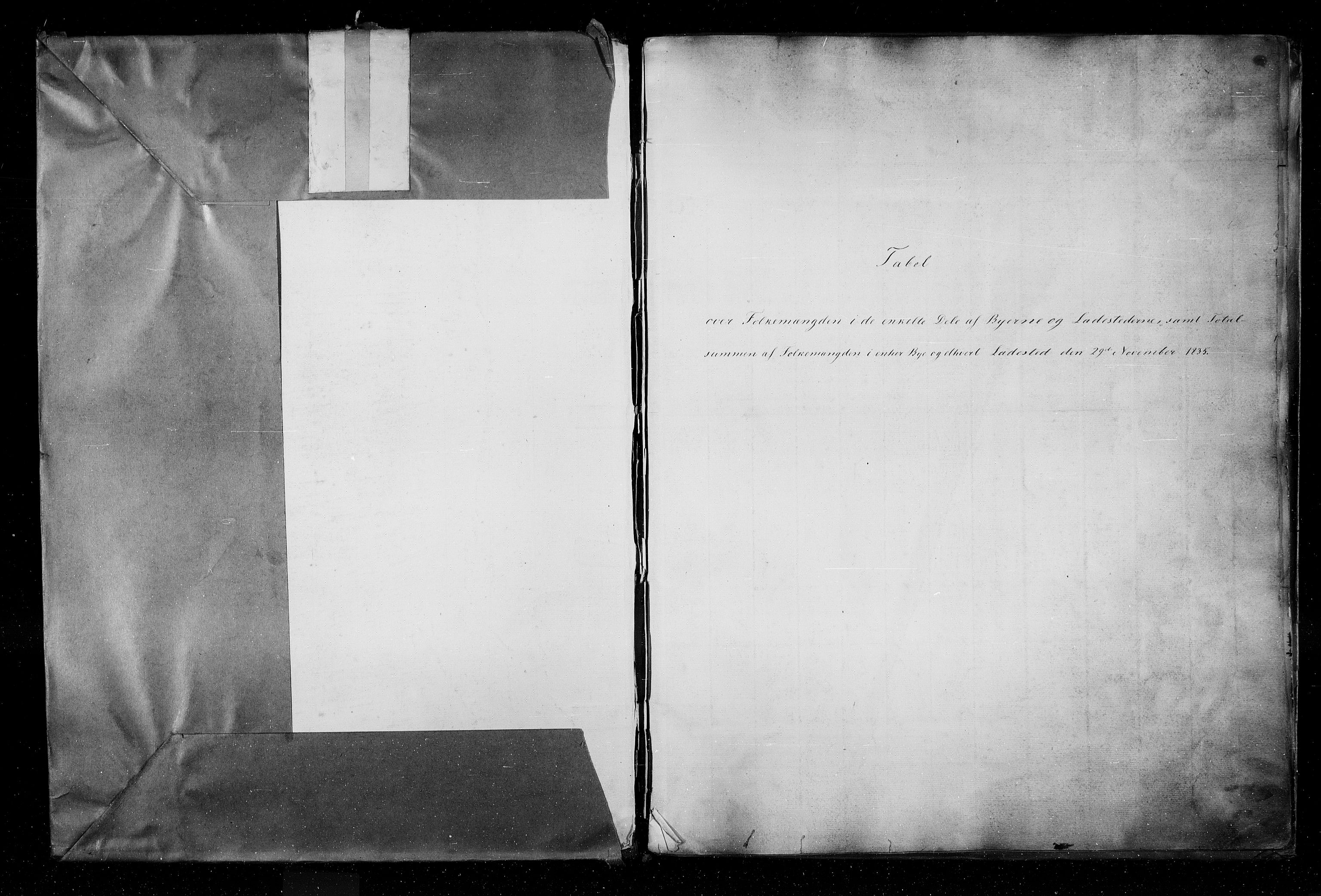 RA, Folketellingen 1835, bind 1: Oversiktstabeller for hele landet, 1835