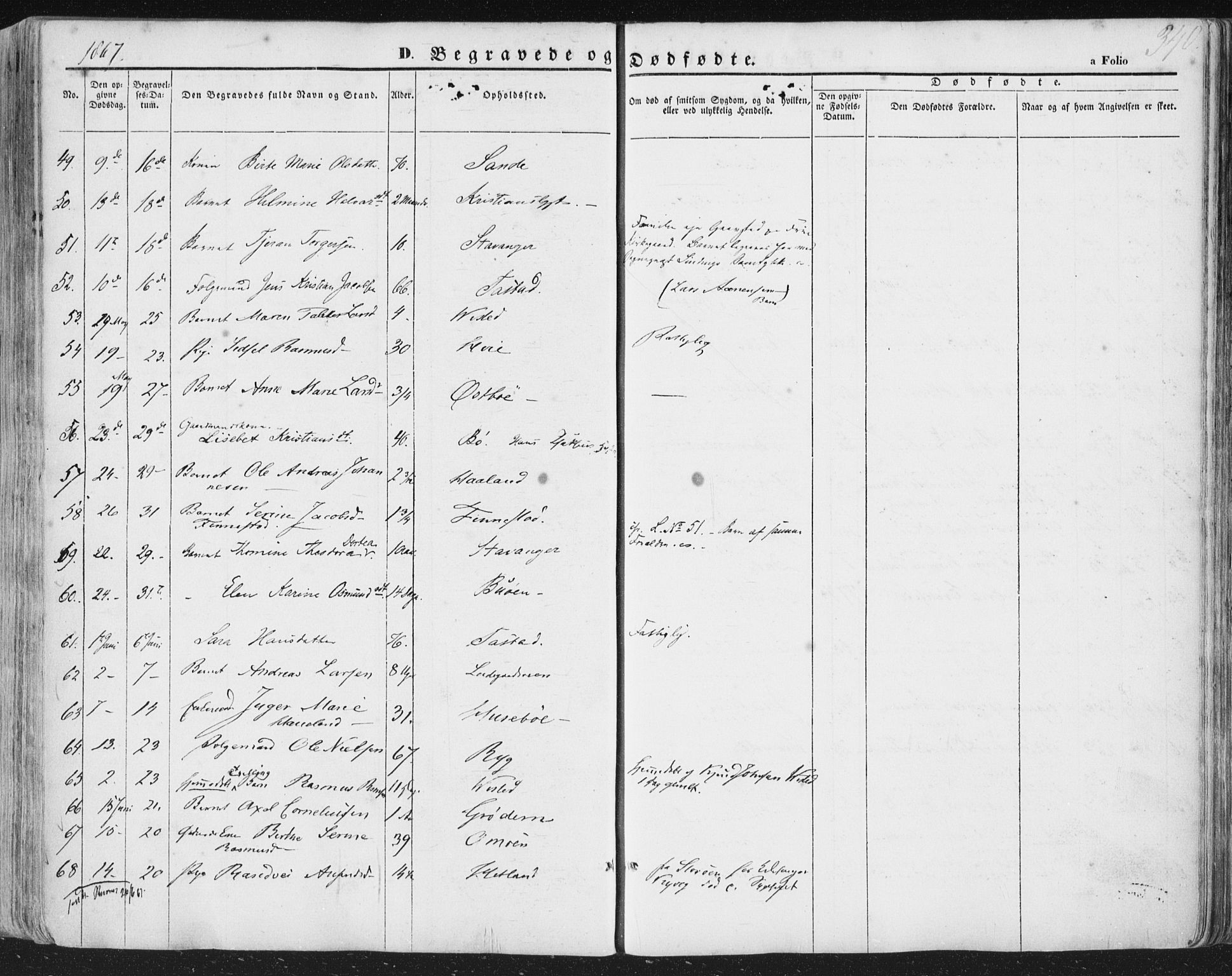 Hetland sokneprestkontor, AV/SAST-A-101826/30/30BA/L0002: Ministerialbok nr. A 2, 1849-1869, s. 340