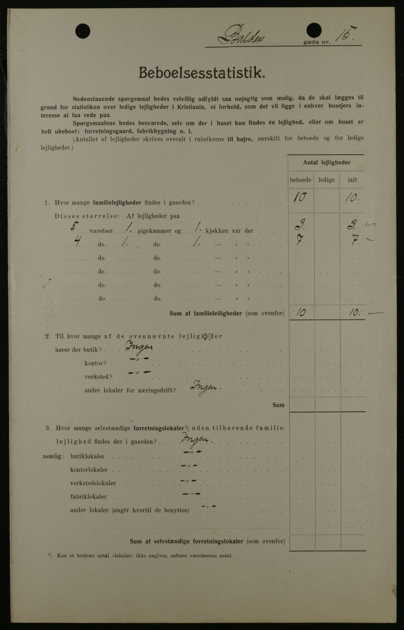 OBA, Kommunal folketelling 1.2.1908 for Kristiania kjøpstad, 1908, s. 3321