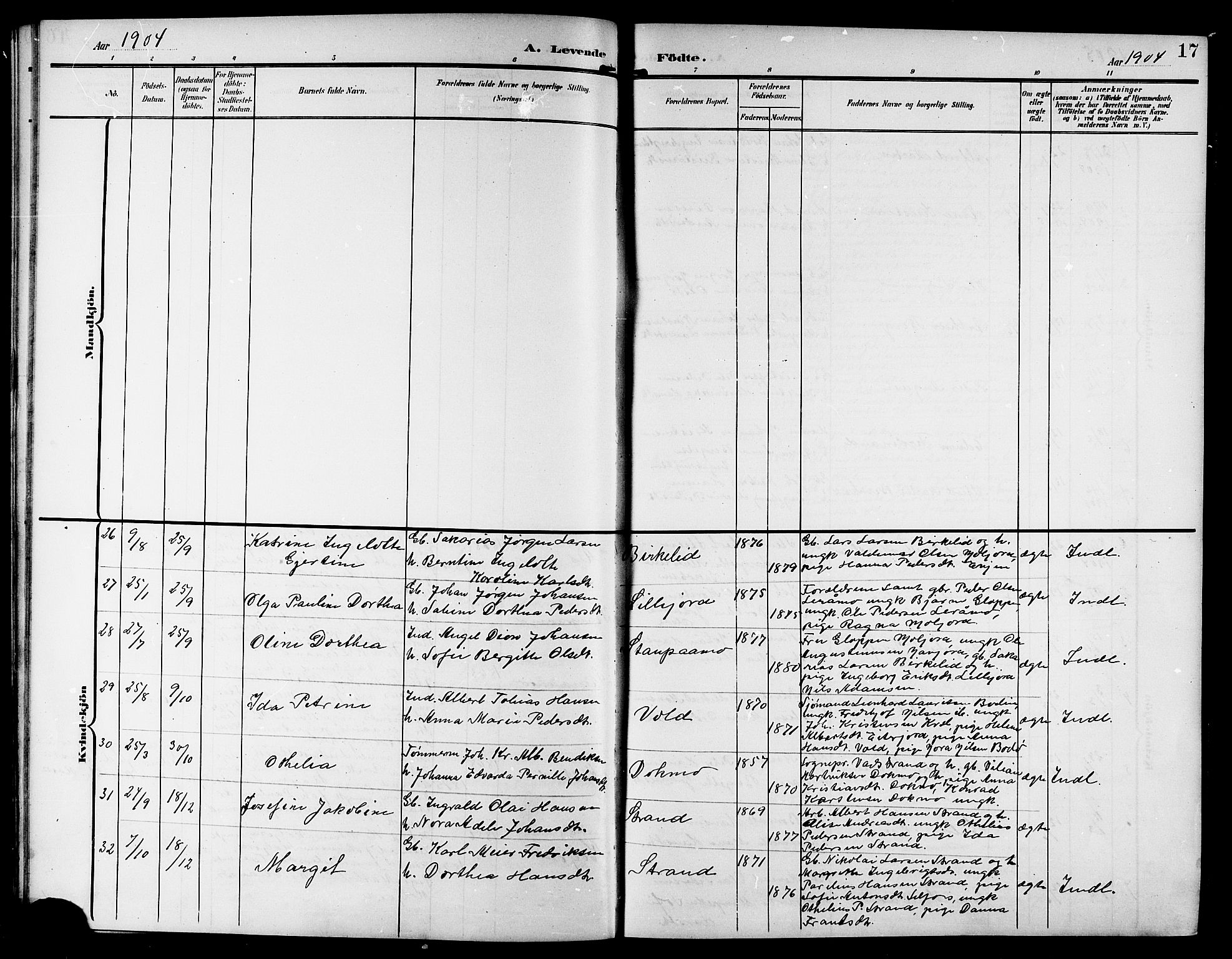 Ministerialprotokoller, klokkerbøker og fødselsregistre - Nordland, SAT/A-1459/846/L0655: Klokkerbok nr. 846C05, 1902-1916, s. 17
