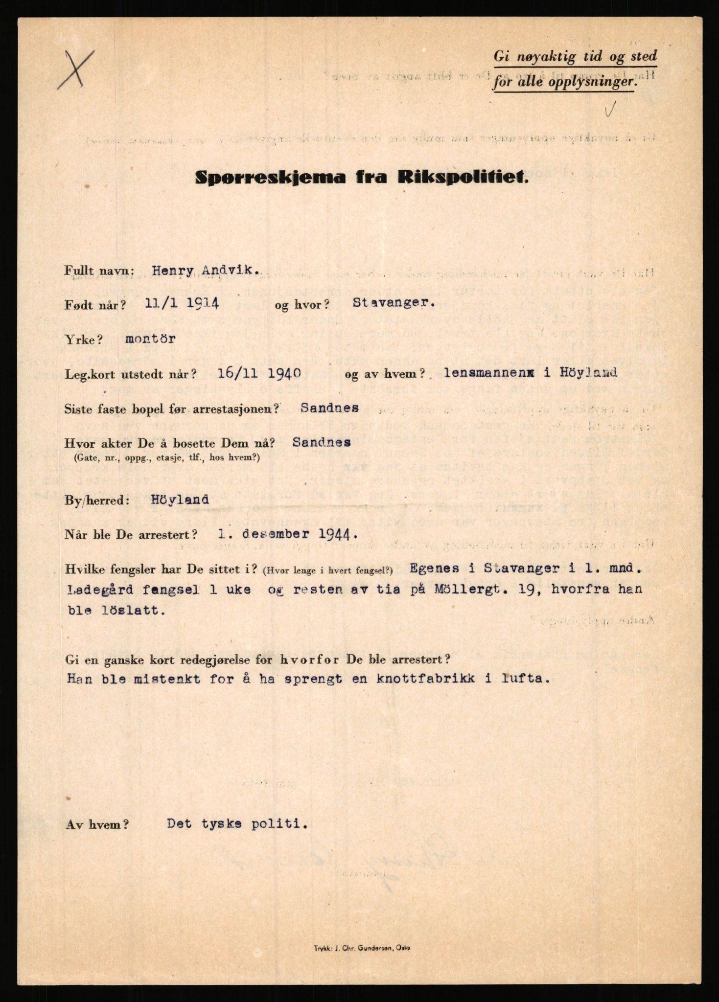 Rikspolitisjefen, AV/RA-S-1560/L/L0001: Abelseth, Rudolf - Berentsen, Odd, 1940-1945, s. 749