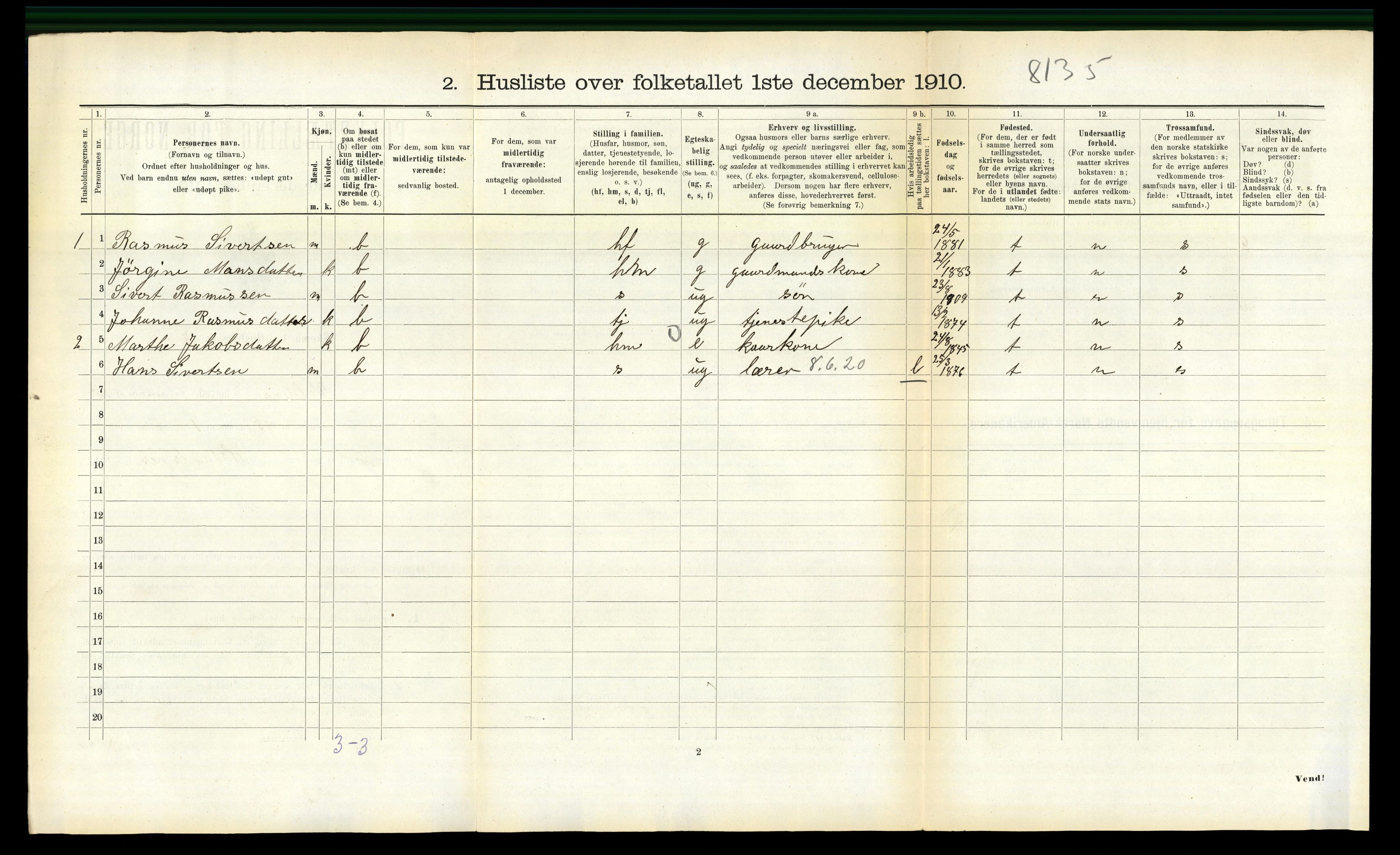 RA, Folketelling 1910 for 1519 Volda herred, 1910, s. 1075