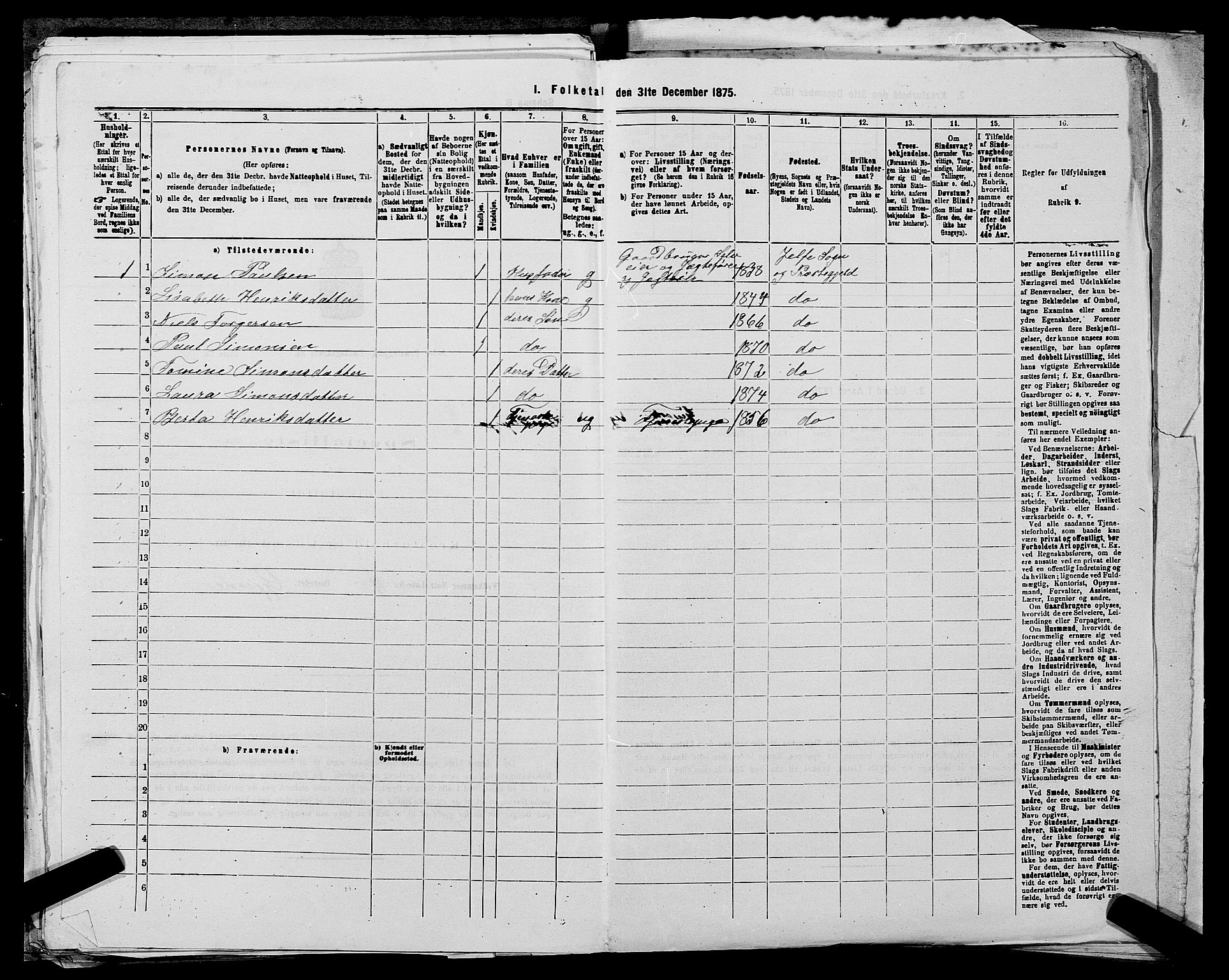 SAST, Folketelling 1875 for 1138P Jelsa prestegjeld, 1875, s. 968