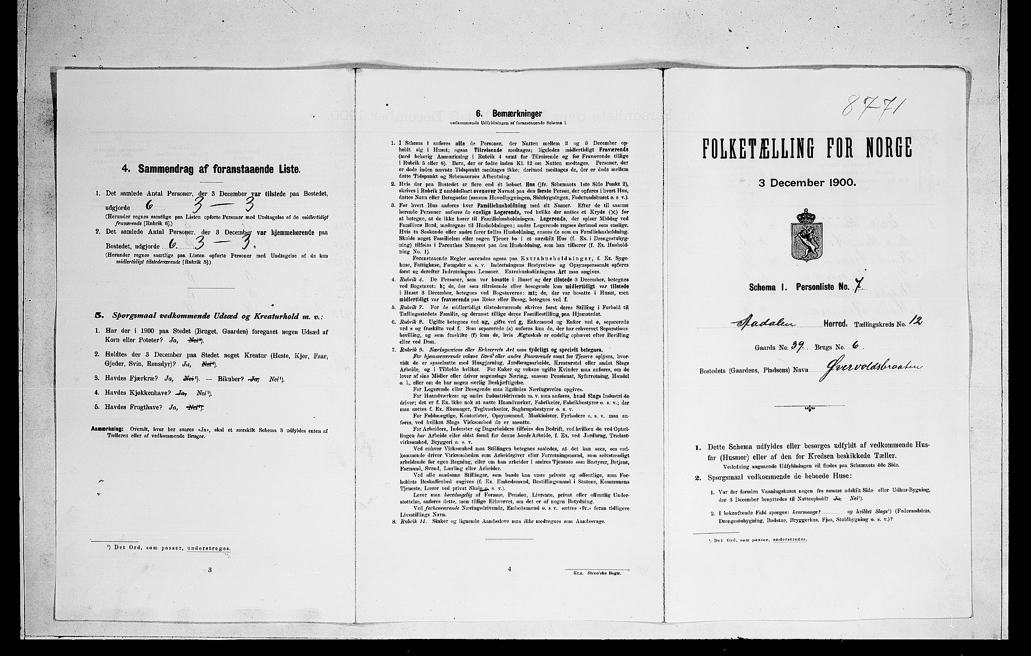 RA, Folketelling 1900 for 0614 Ådal herred, 1900, s. 849