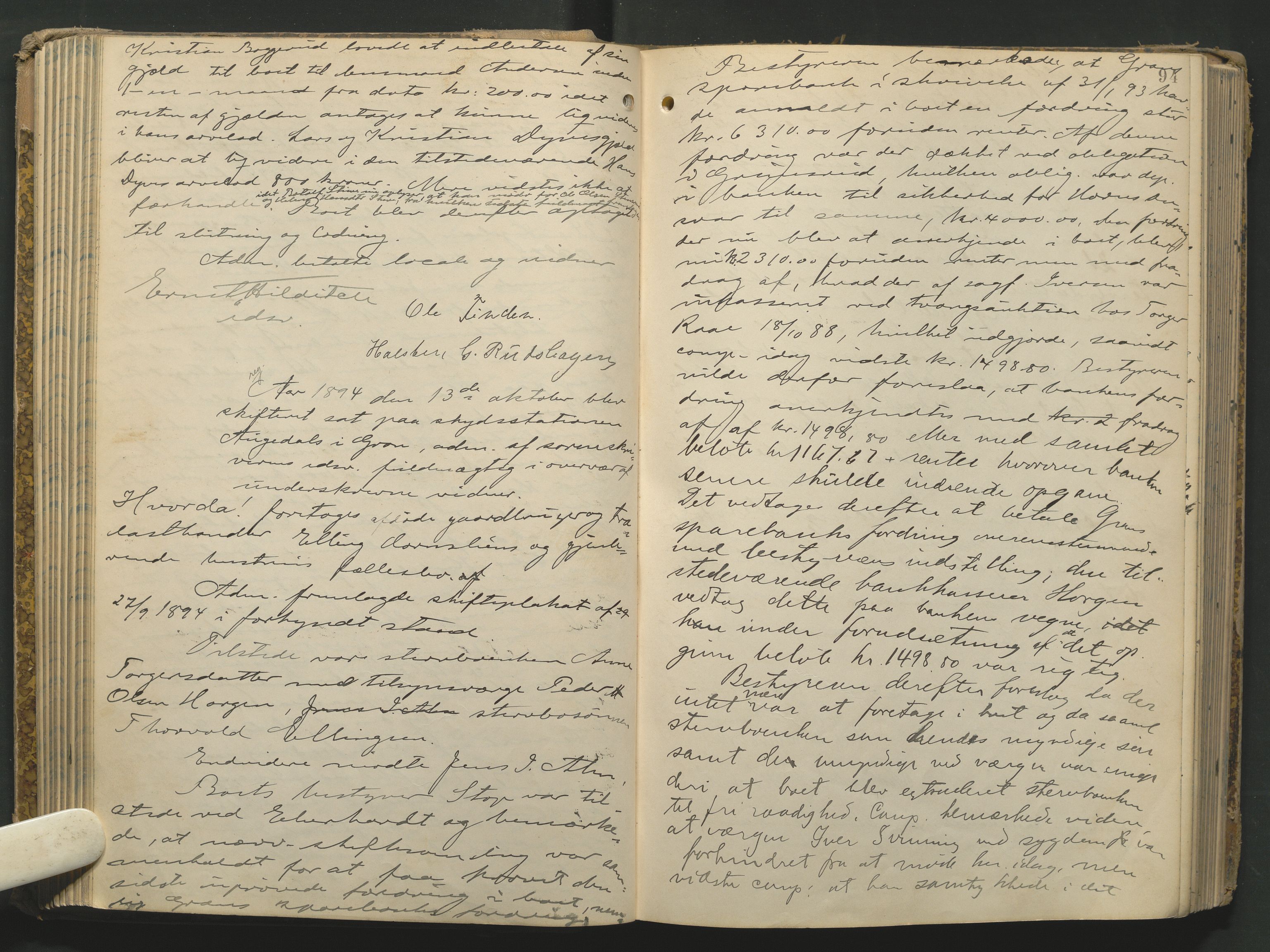 Hadeland og Land tingrett, AV/SAH-TING-010/J/Jc/L0005: Skifteforhandlingsprotokoll, 1893-1916, s. 93b-94a