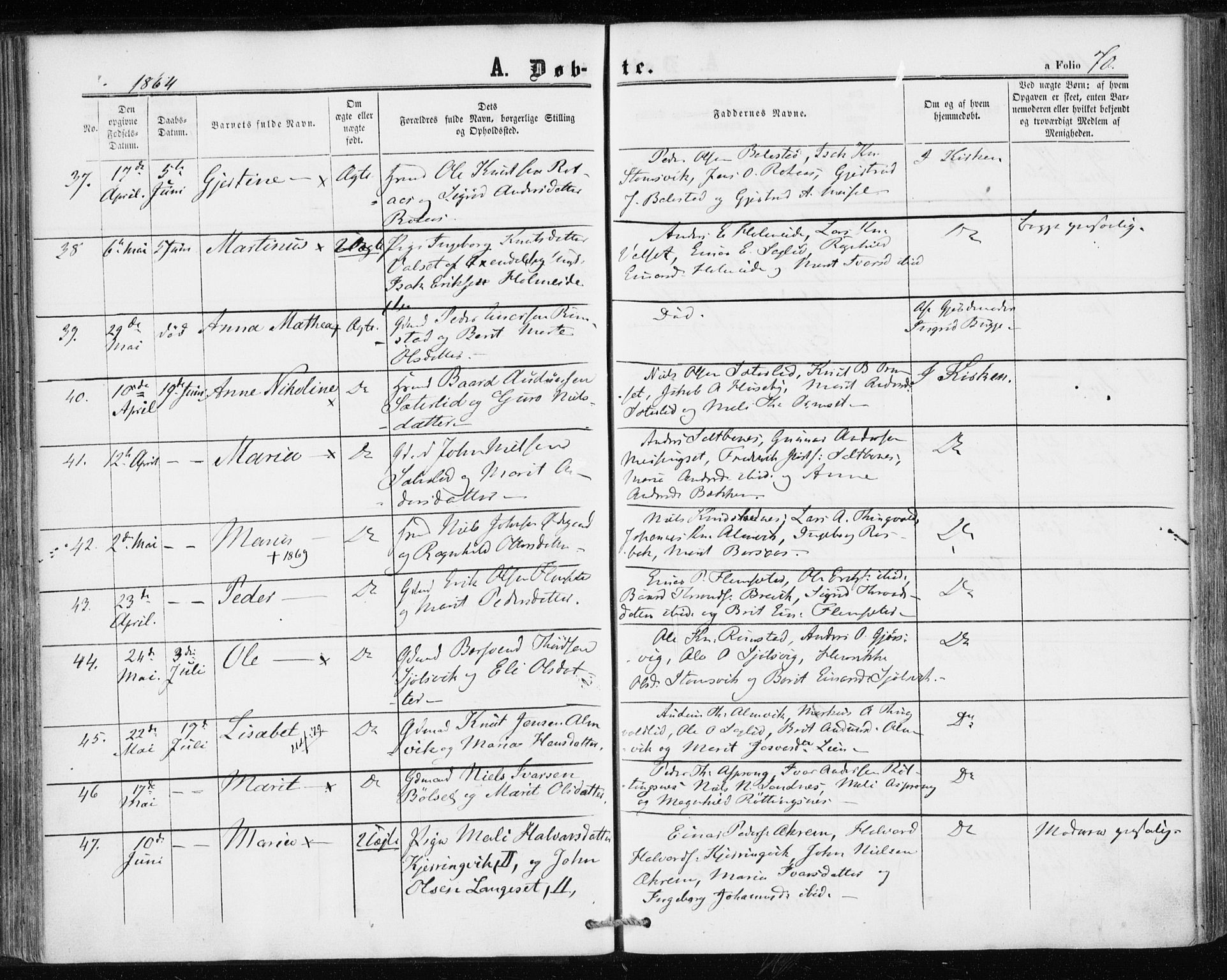 Ministerialprotokoller, klokkerbøker og fødselsregistre - Møre og Romsdal, AV/SAT-A-1454/586/L0985: Ministerialbok nr. 586A11, 1857-1866, s. 70