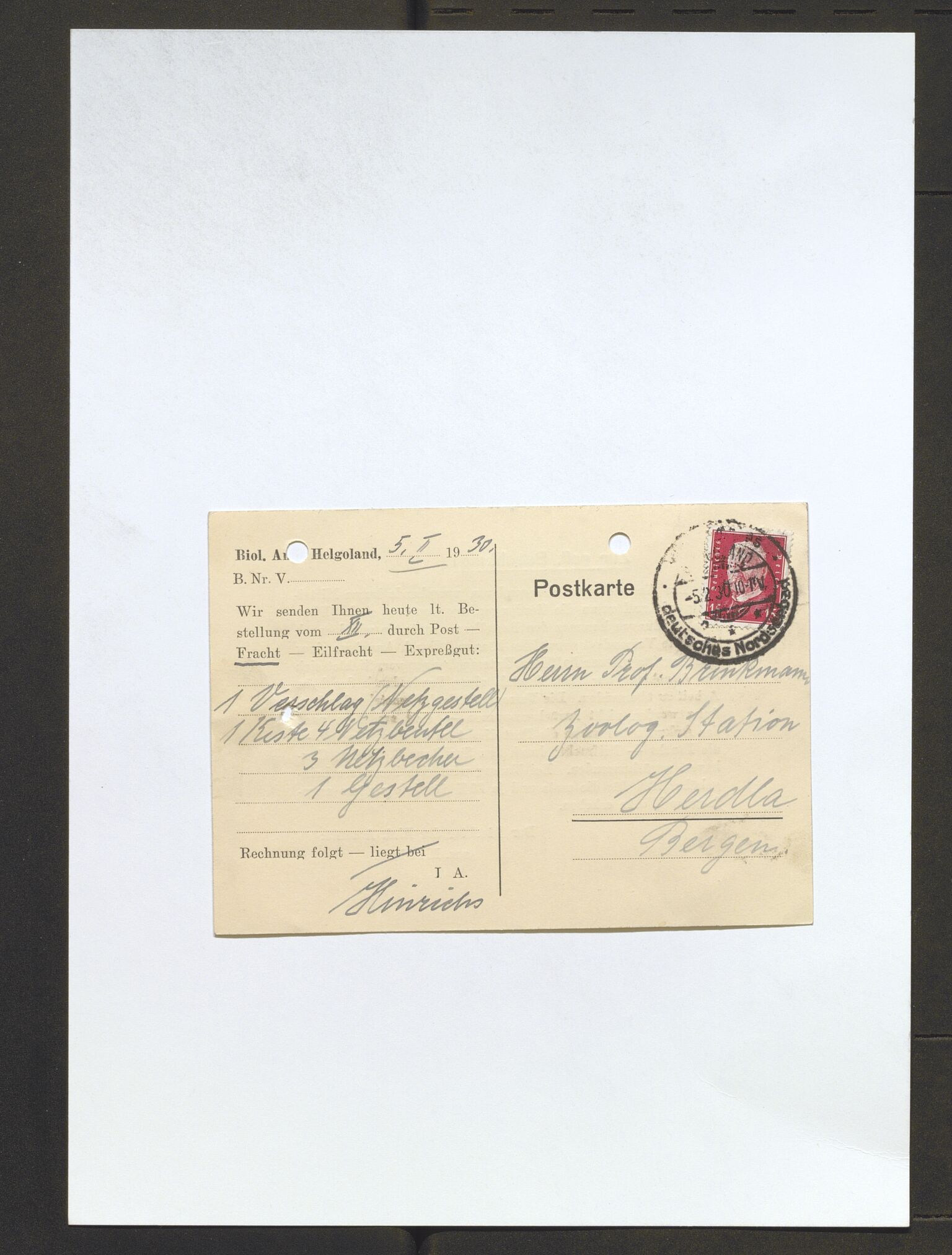 Bergens Museum, AV/SAB-A-17301/13/D/L0002: Korrespondanse , 1928-1940, s. 110