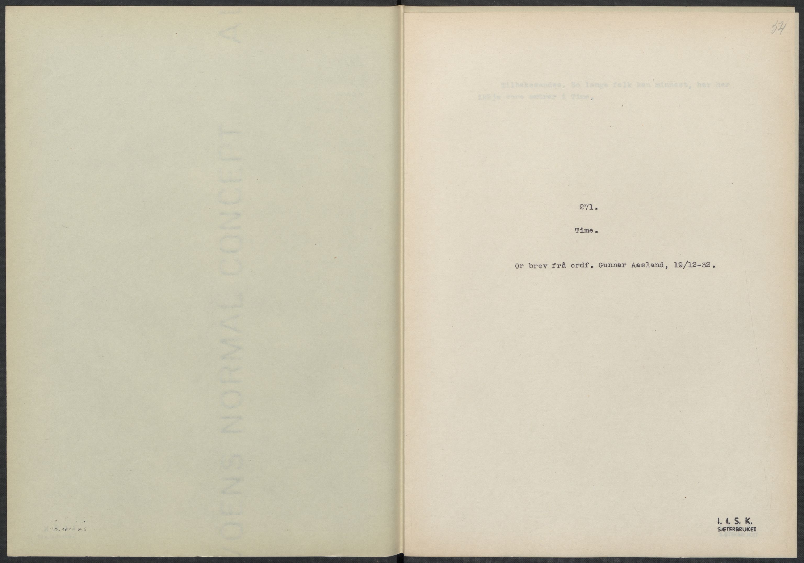 Instituttet for sammenlignende kulturforskning, AV/RA-PA-0424/F/Fc/L0009/0001: Eske B9: / Rogaland (perm XXII), 1932-1935, s. 54