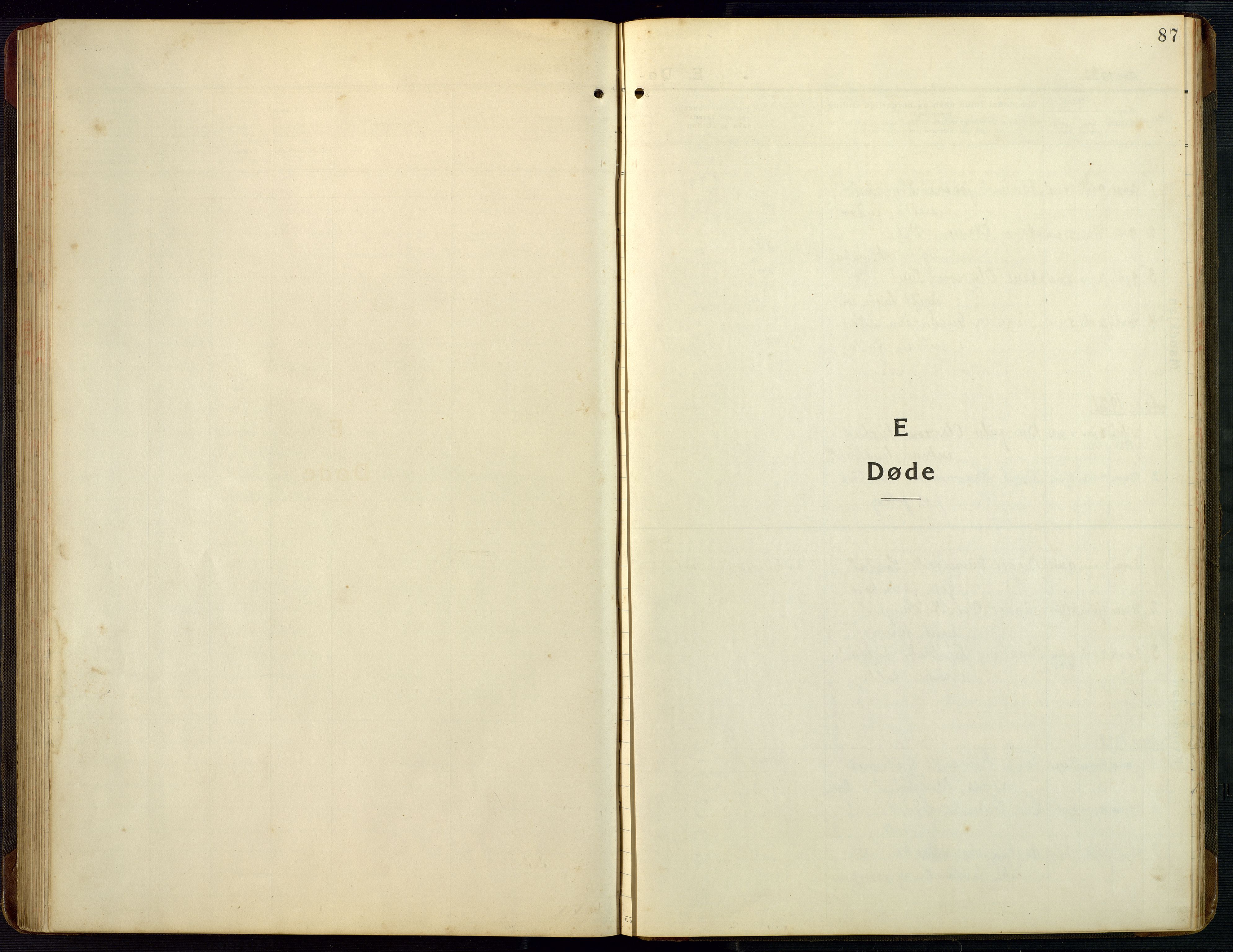 Bygland sokneprestkontor, AV/SAK-1111-0006/F/Fb/Fba/L0003: Klokkerbok nr. B 3, 1920-1974, s. 87