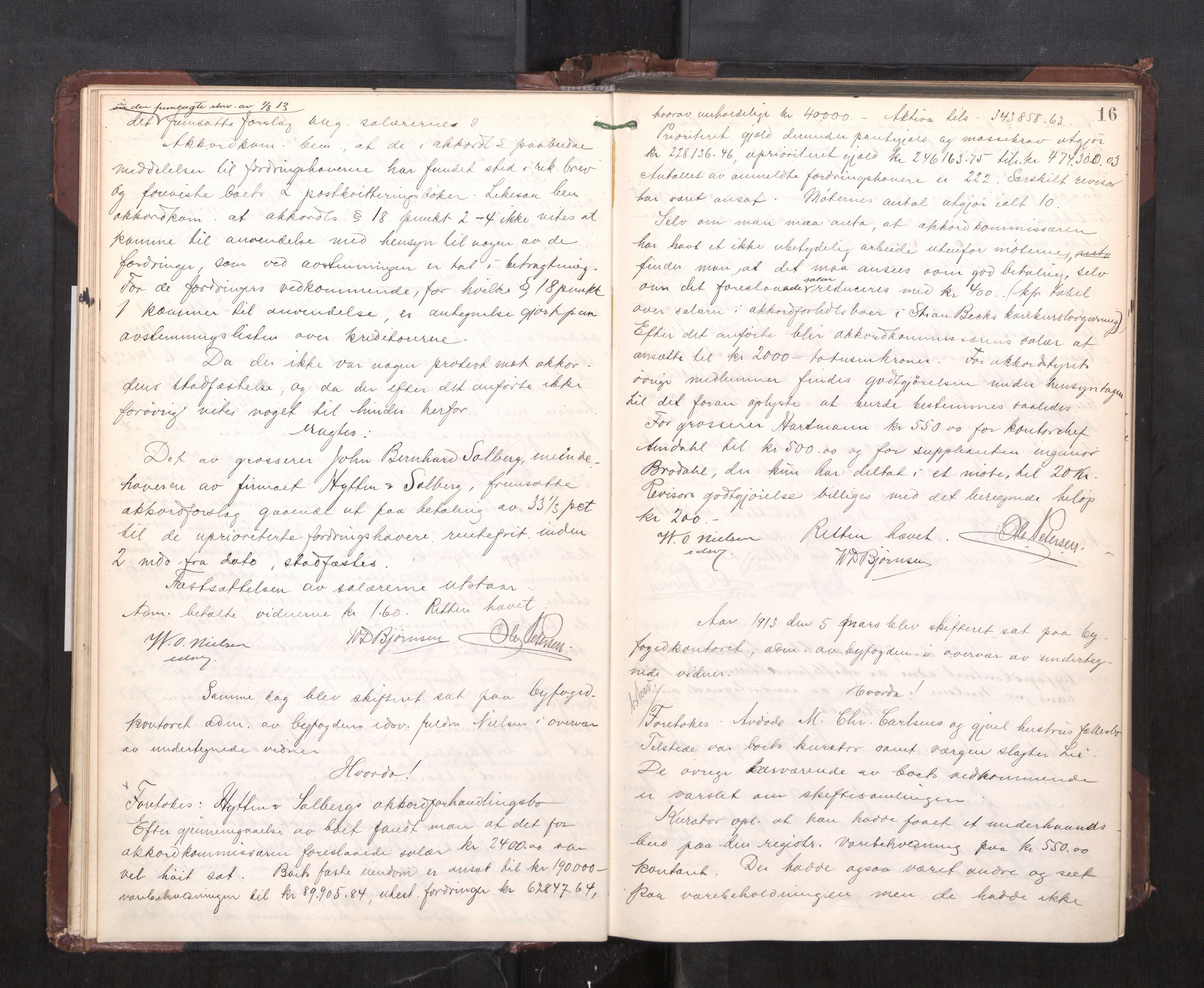 Trondheim byfogd, AV/SAT-A-0003/1/3/3C/L0028: Skifteregistreringsprotokoll - 17/1-29/1. (u/ register), 1913-1917, s. 16