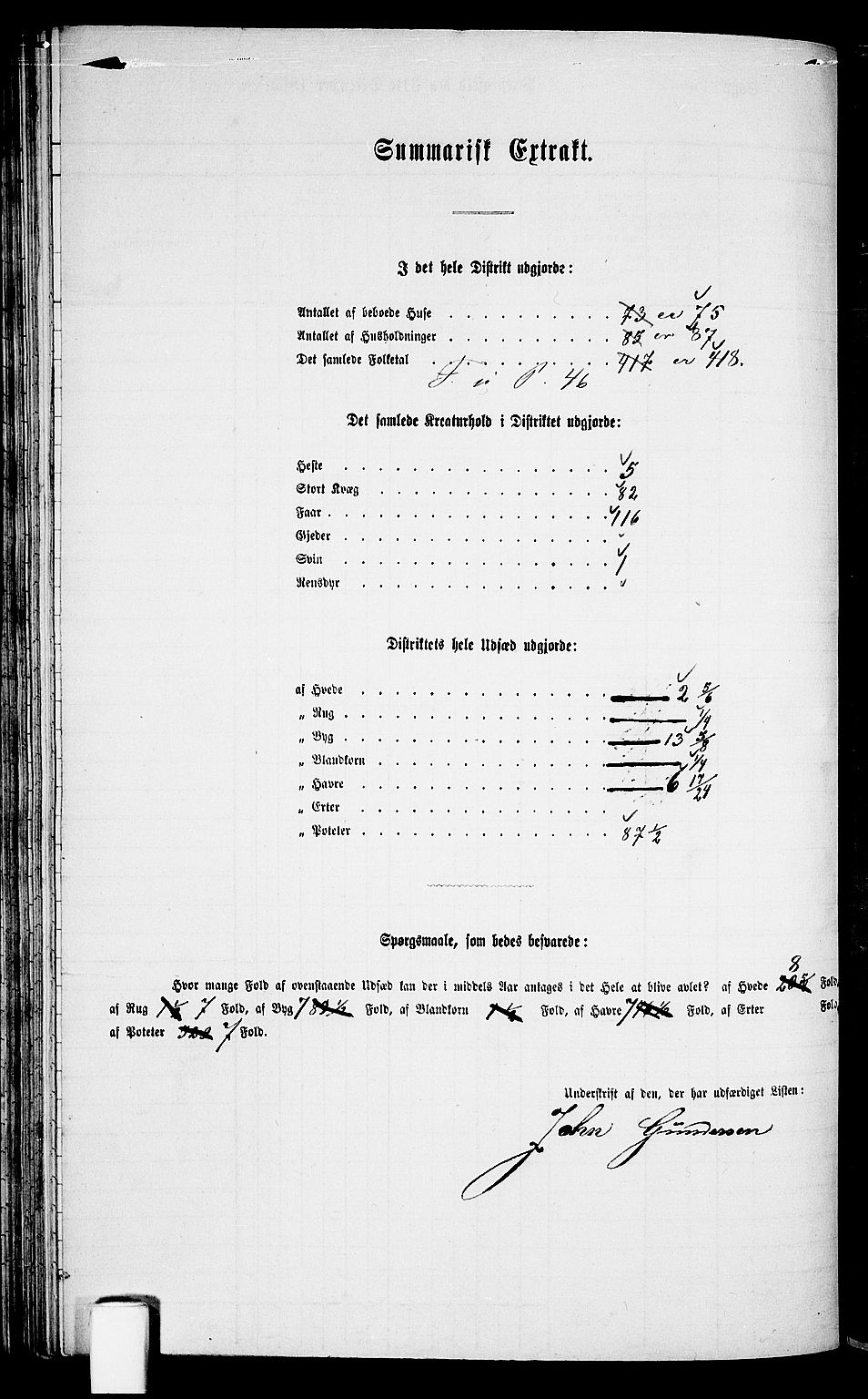 RA, Folketelling 1865 for 0927P Høvåg prestegjeld, 1865, s. 92