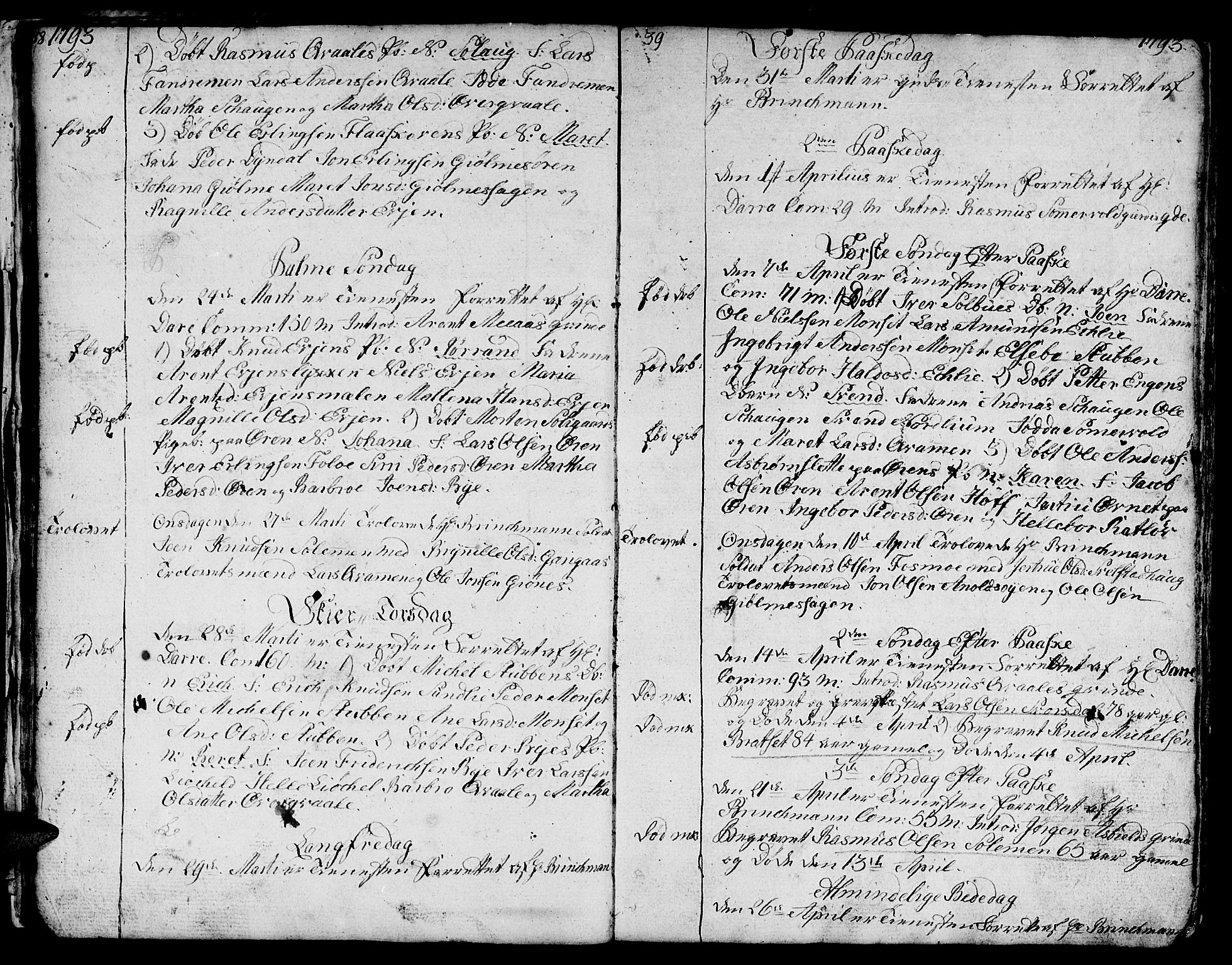 Ministerialprotokoller, klokkerbøker og fødselsregistre - Sør-Trøndelag, SAT/A-1456/668/L0815: Klokkerbok nr. 668C04, 1791-1815, s. 38-39