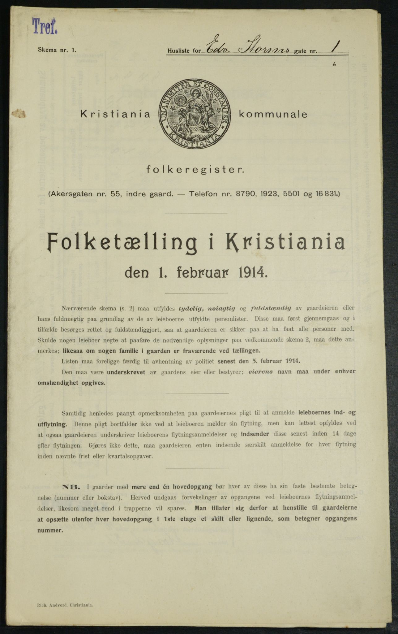 OBA, Kommunal folketelling 1.2.1914 for Kristiania, 1914, s. 18864