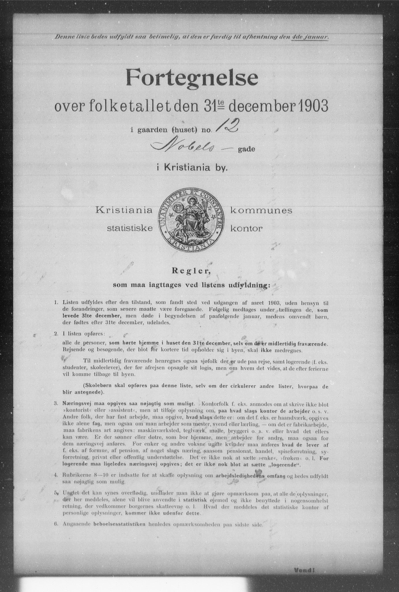 OBA, Kommunal folketelling 31.12.1903 for Kristiania kjøpstad, 1903, s. 13868