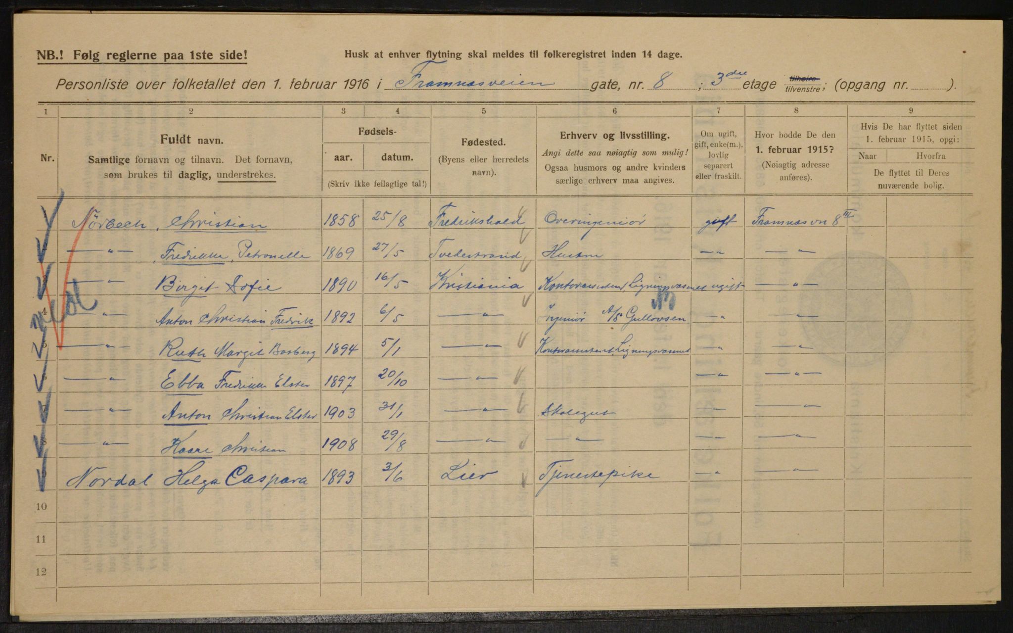 OBA, Kommunal folketelling 1.2.1916 for Kristiania, 1916, s. 25832