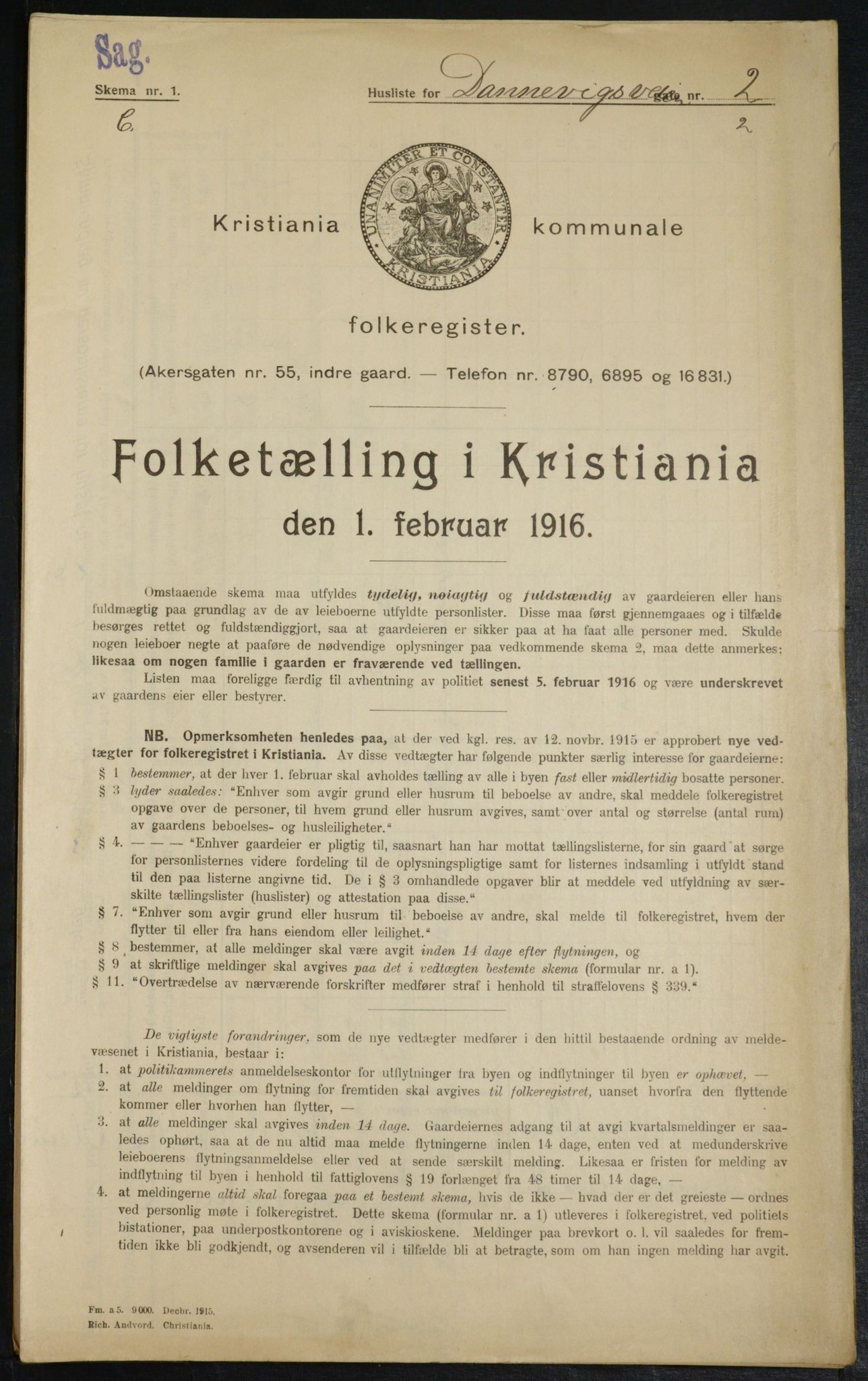 OBA, Kommunal folketelling 1.2.1916 for Kristiania, 1916, s. 15108