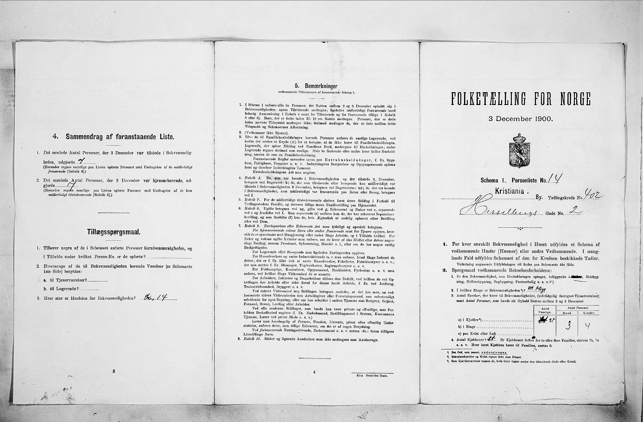 SAO, Folketelling 1900 for 0301 Kristiania kjøpstad, 1900, s. 37569