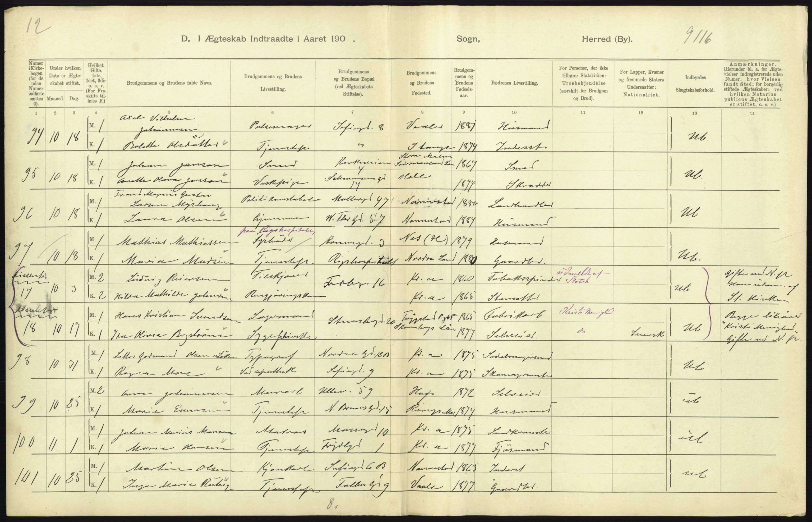 Statistisk sentralbyrå, Sosiodemografiske emner, Befolkning, AV/RA-S-2228/D/Df/Dfa/Dfaa/L0004: Kristiania: Gifte, døde, 1903, s. 659