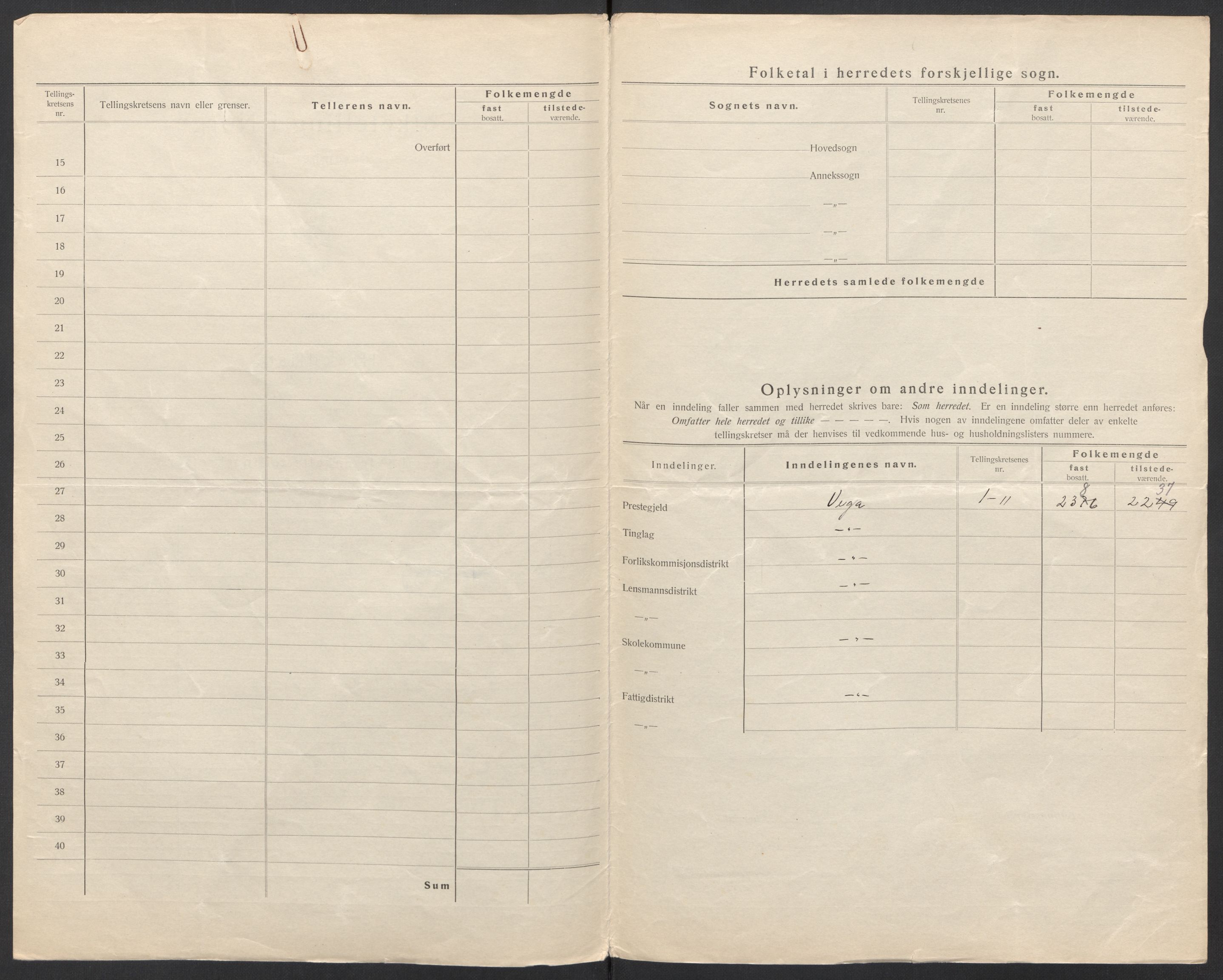 SAT, Folketelling 1920 for 1815 Vega herred, 1920, s. 4