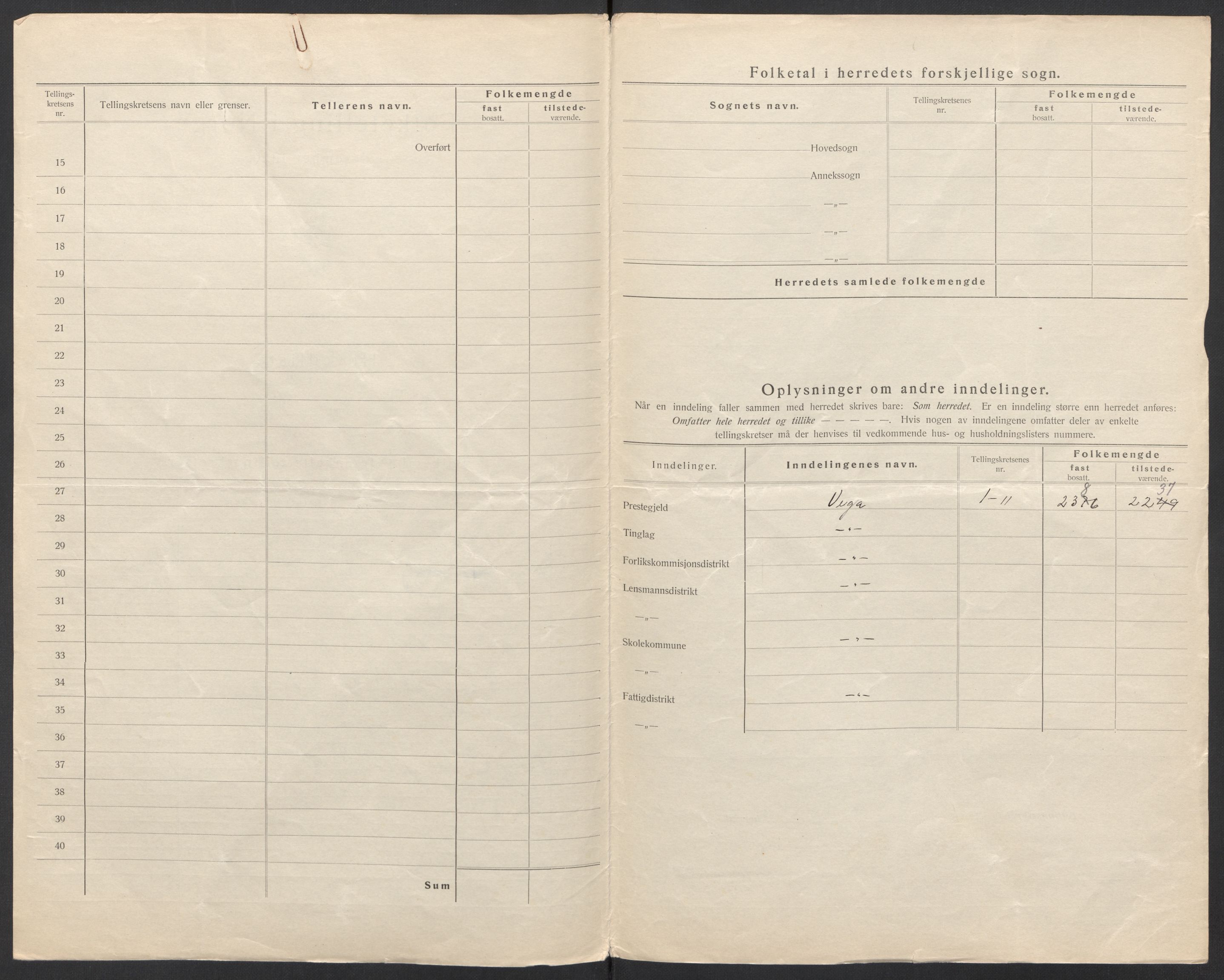 SAT, Folketelling 1920 for 1815 Vega herred, 1920, s. 4