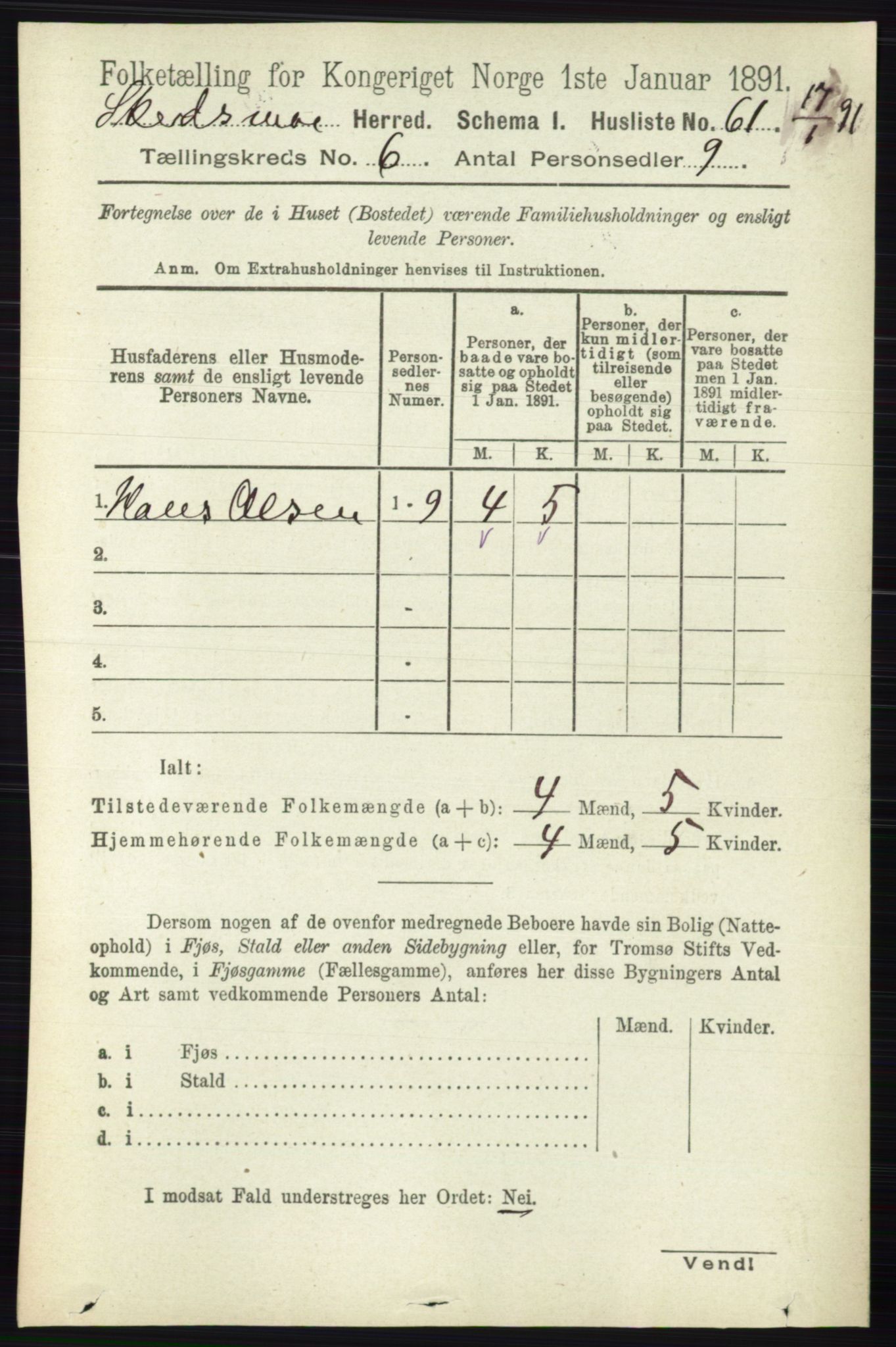 RA, Folketelling 1891 for 0231 Skedsmo herred, 1891, s. 2719