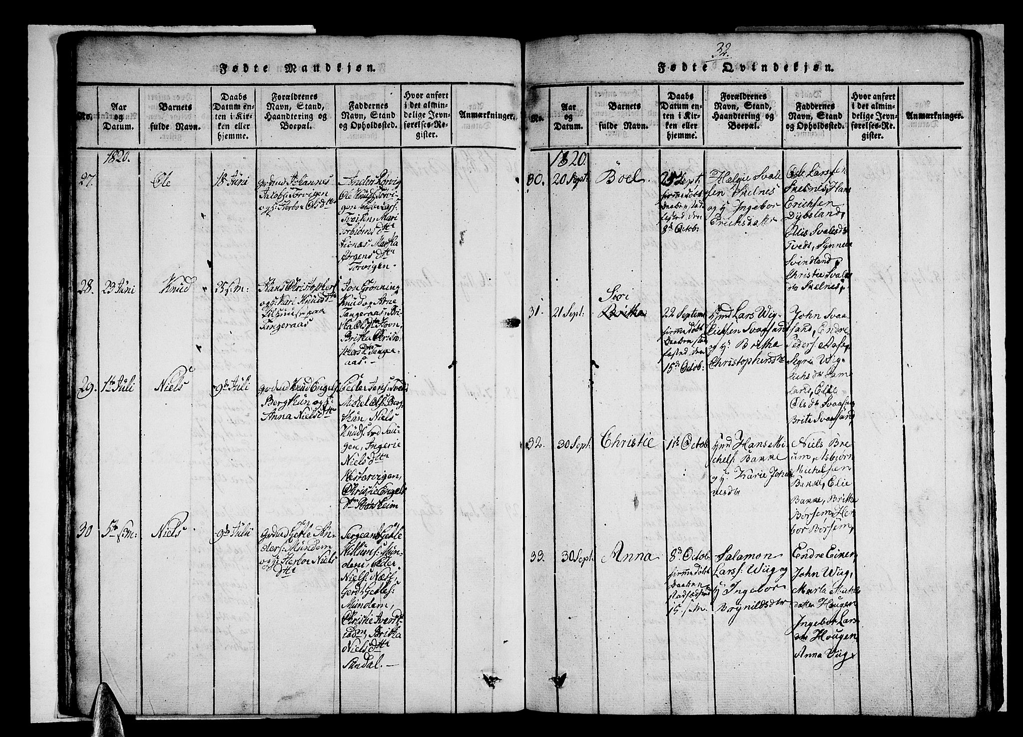Strandebarm sokneprestembete, SAB/A-78401/H/Haa: Ministerialbok nr. A 5, 1816-1826, s. 32